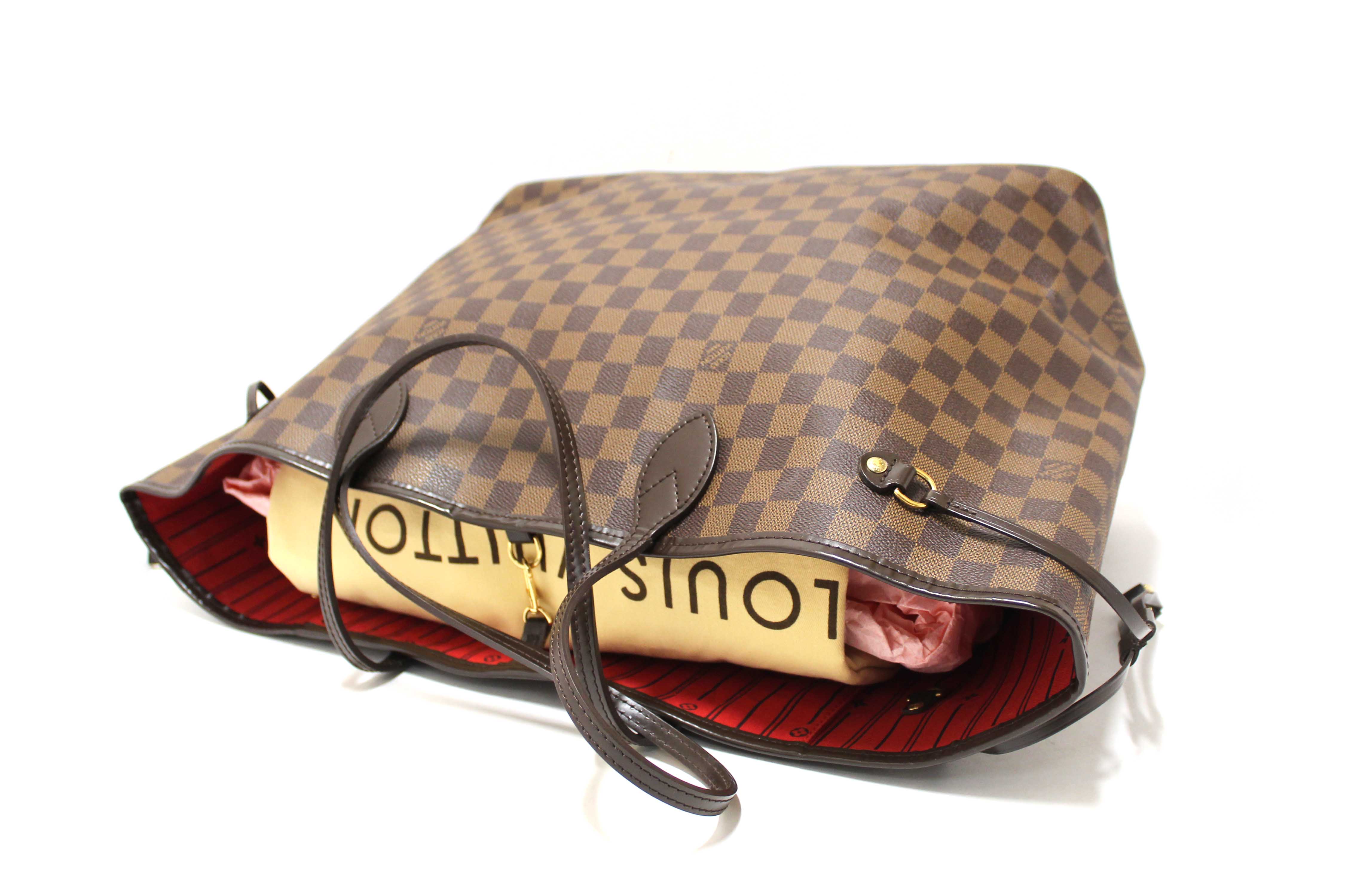Authentic Louis Vuitton Damier Ebene Neverfull GM Tote Shoulder Bag