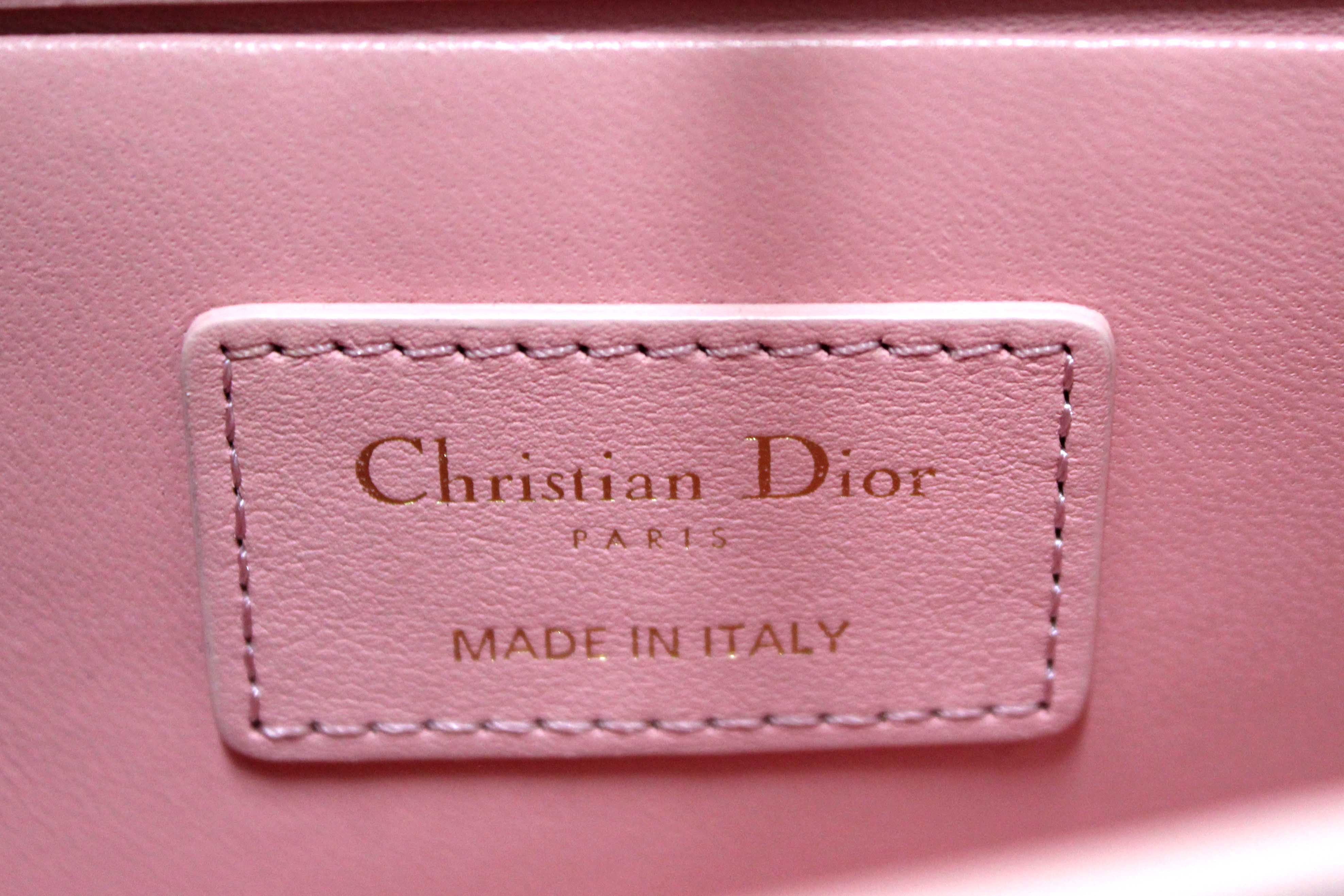 Authentic Christian Dior Pink Calfskin Leather 30 Montaigne East-West Bag with Chain