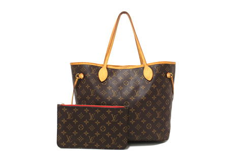 Authentic Louis Vuitton Classic Monogram Neverfull MM Tote Shoulder Bag