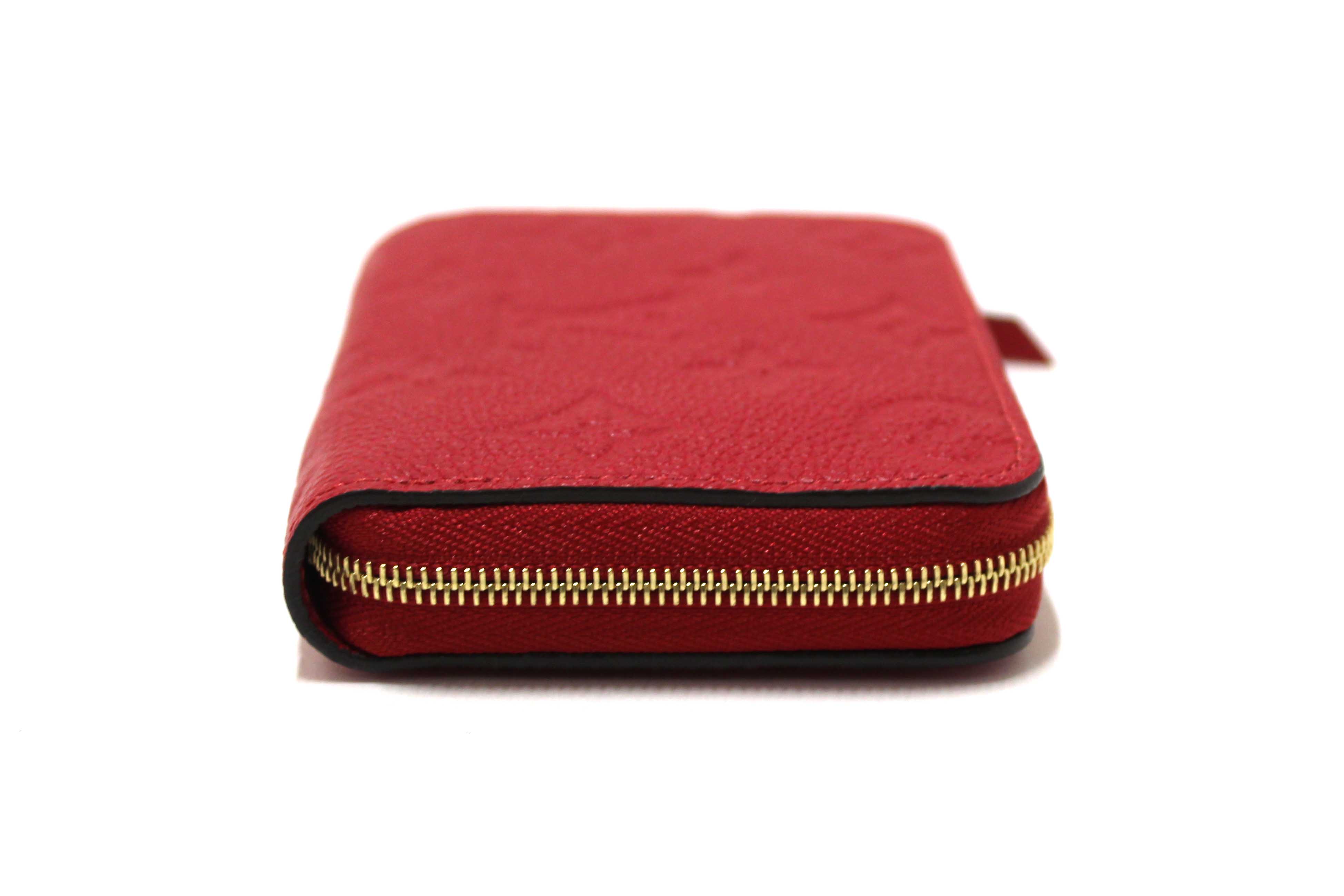 Authentic Louis Vuitton Red Monogram Empreinte Leather Zippy Coin Purse