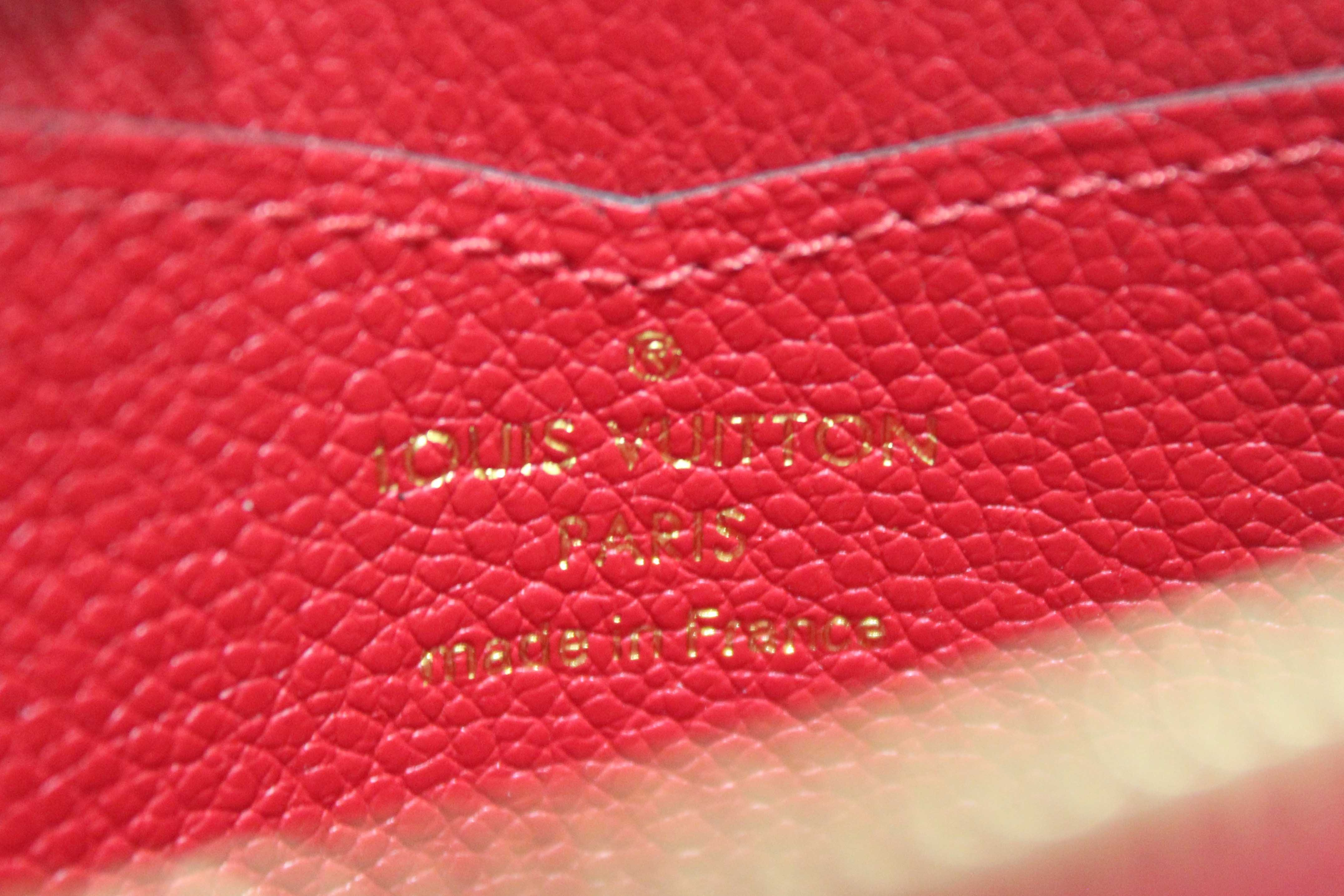 Authentic Louis Vuitton Red Monogram Empreinte Leather Zippy Coin Purse