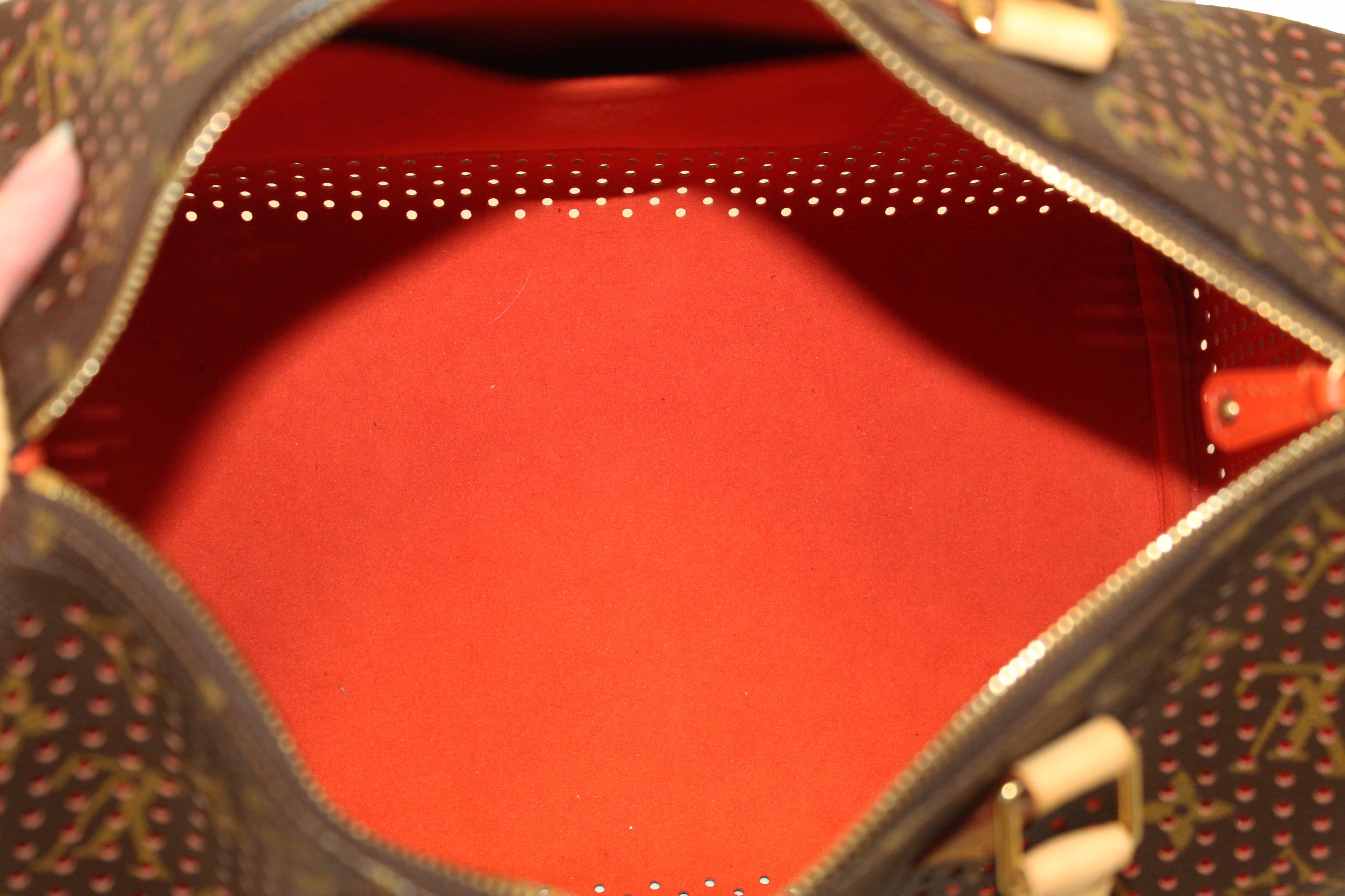 Authentic Louis Vuitton Limited Edition Orange Monogram Perforated Speedy 30 Handbag