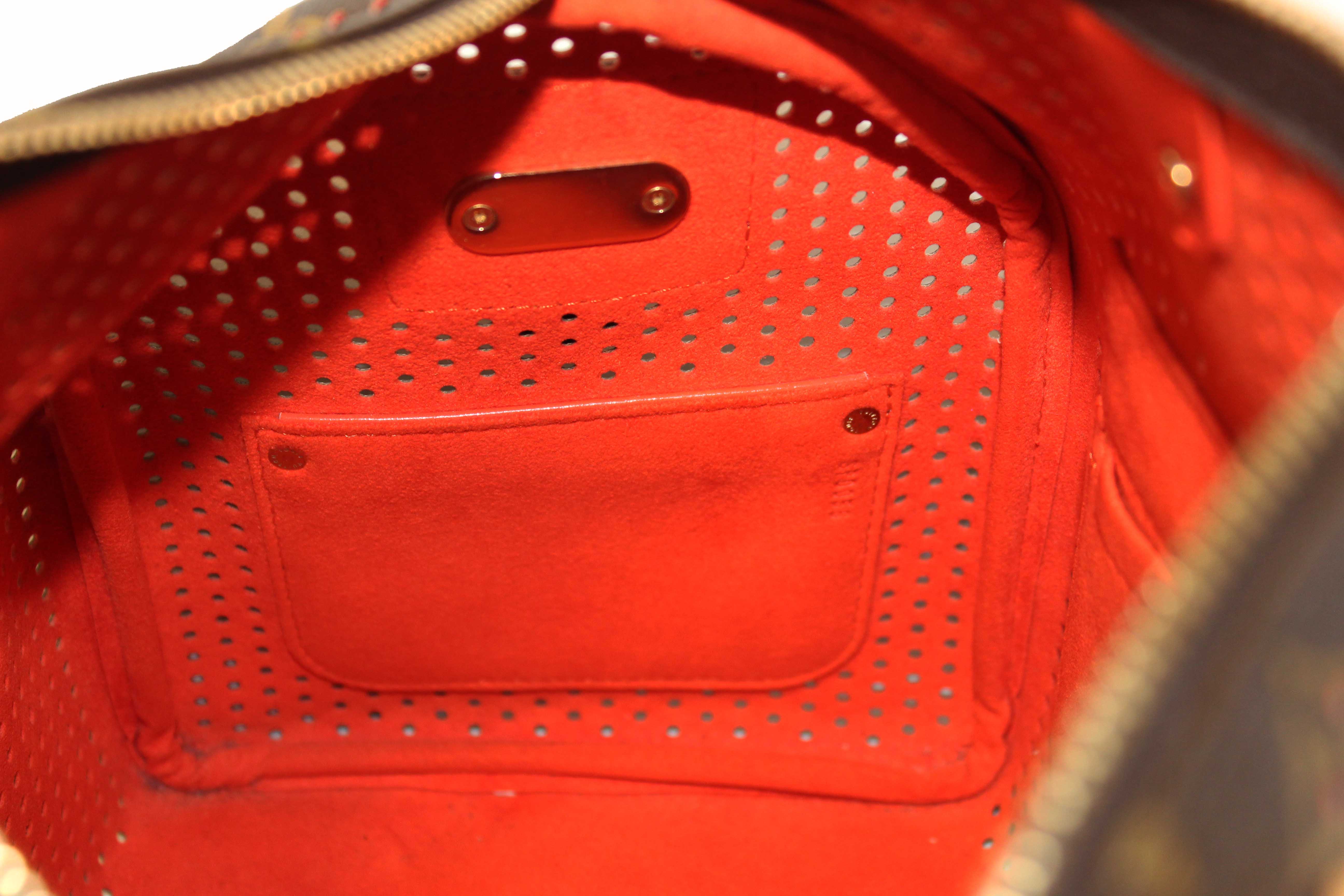 Authentic Louis Vuitton Limited Edition Orange Monogram Perforated Speedy 30 Handbag