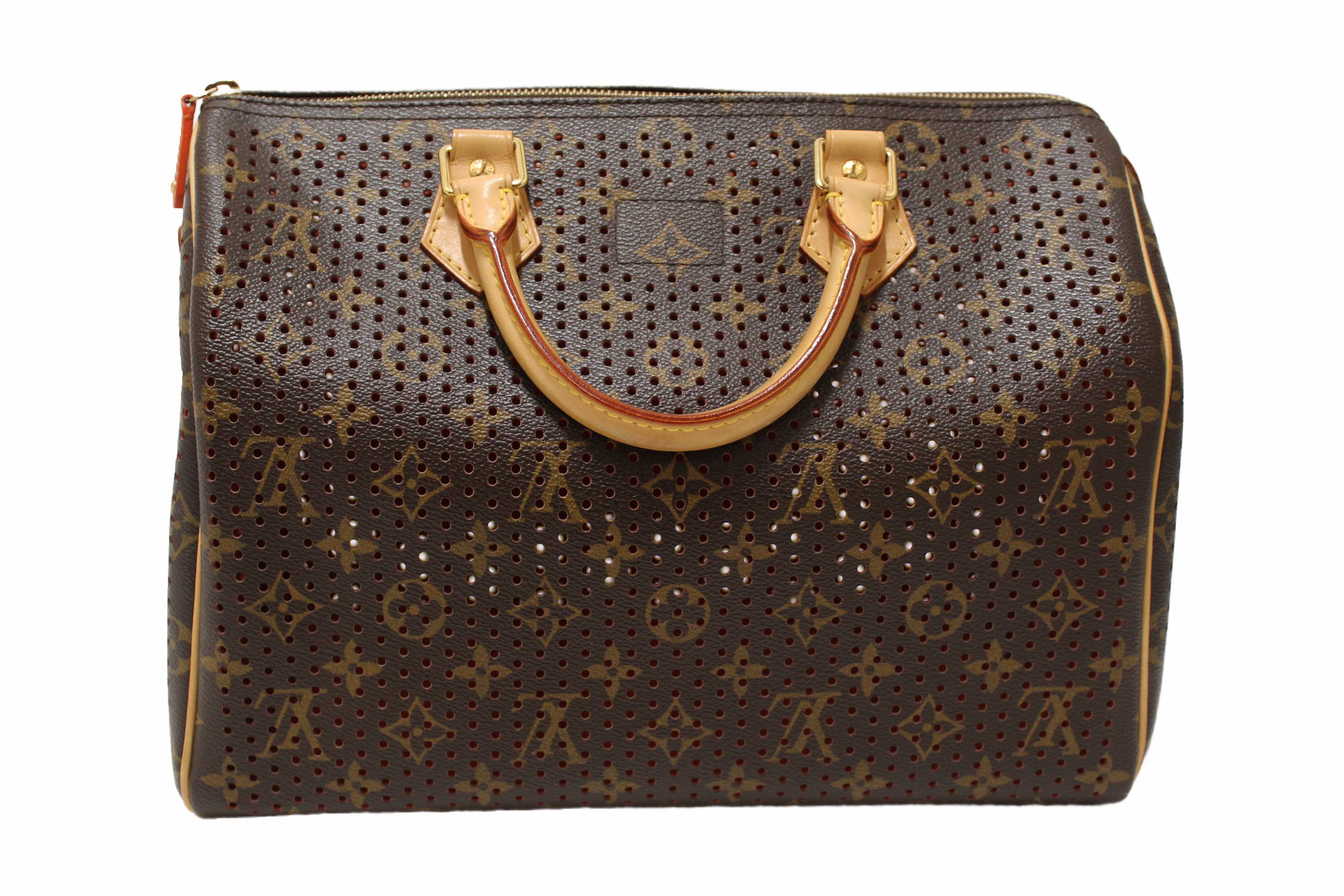 Authentic Louis Vuitton Limited Edition Orange Monogram Perforated Speedy 30 Handbag
