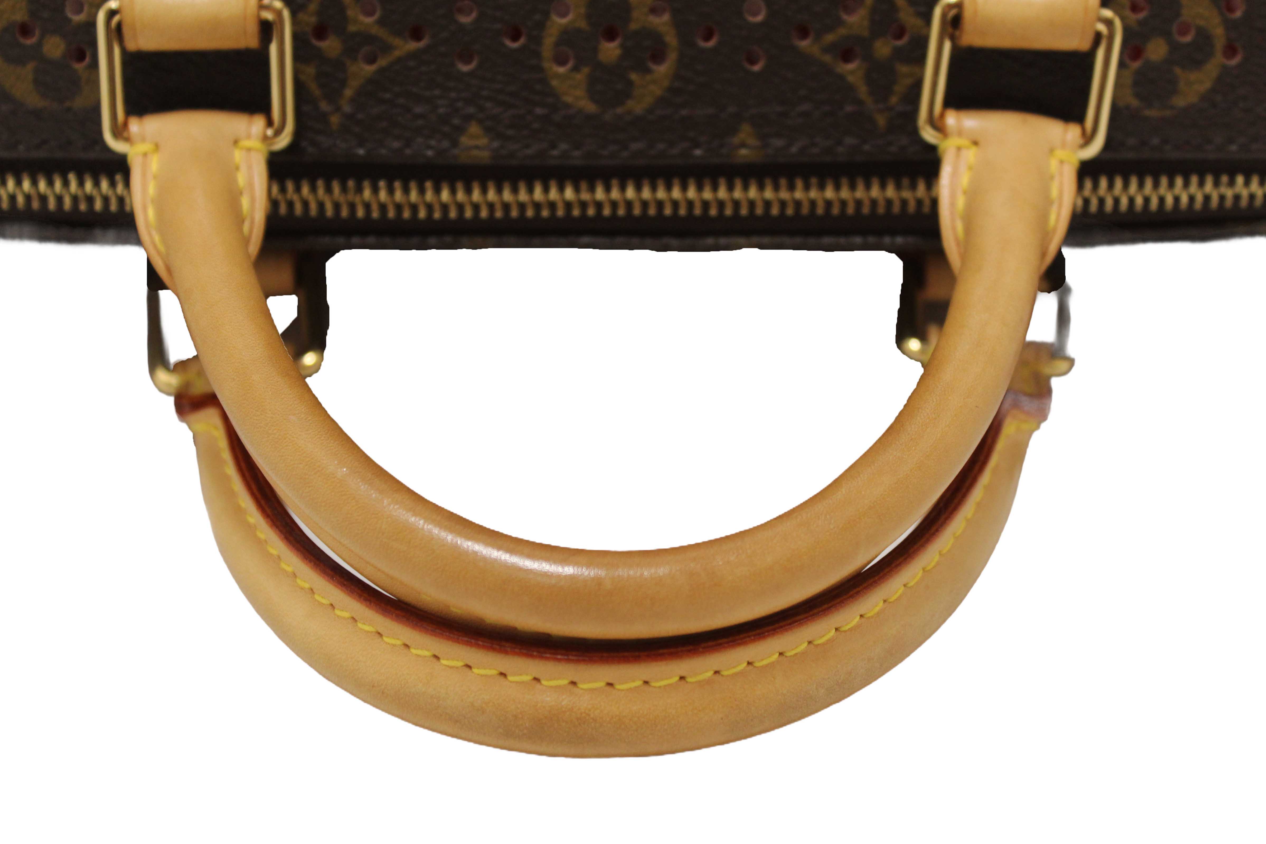 Authentic Louis Vuitton Limited Edition Orange Monogram Perforated Speedy 30 Handbag