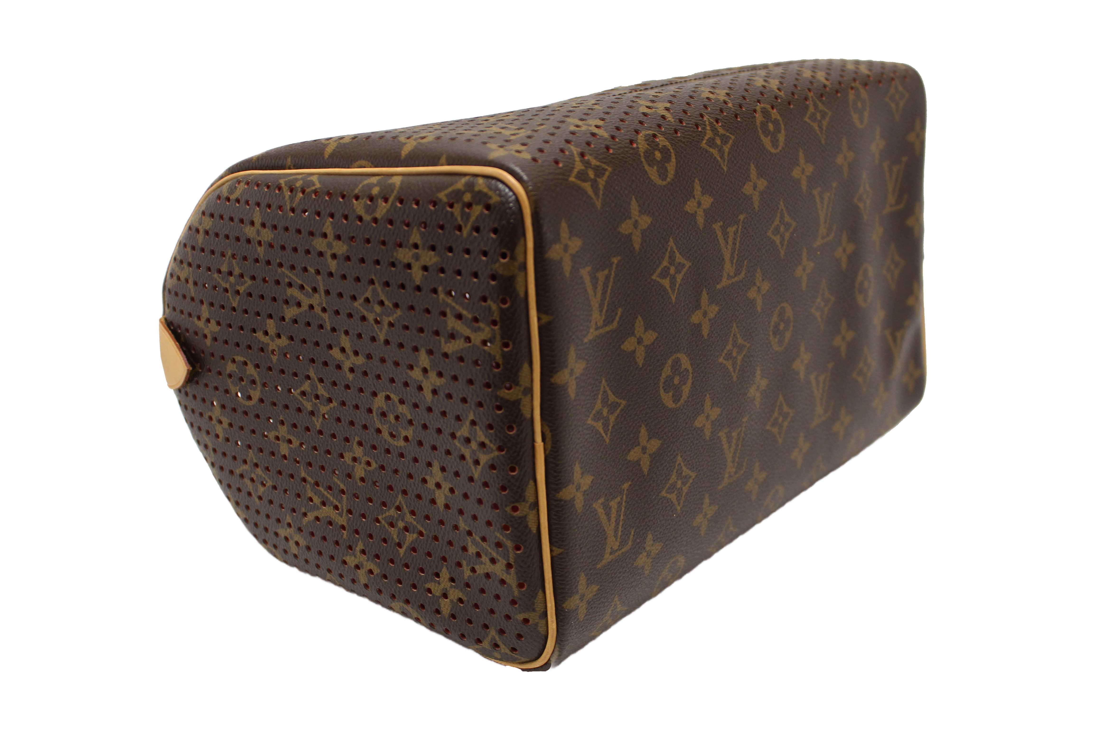 Authentic Louis Vuitton Limited Edition Orange Monogram Perforated Speedy 30 Handbag