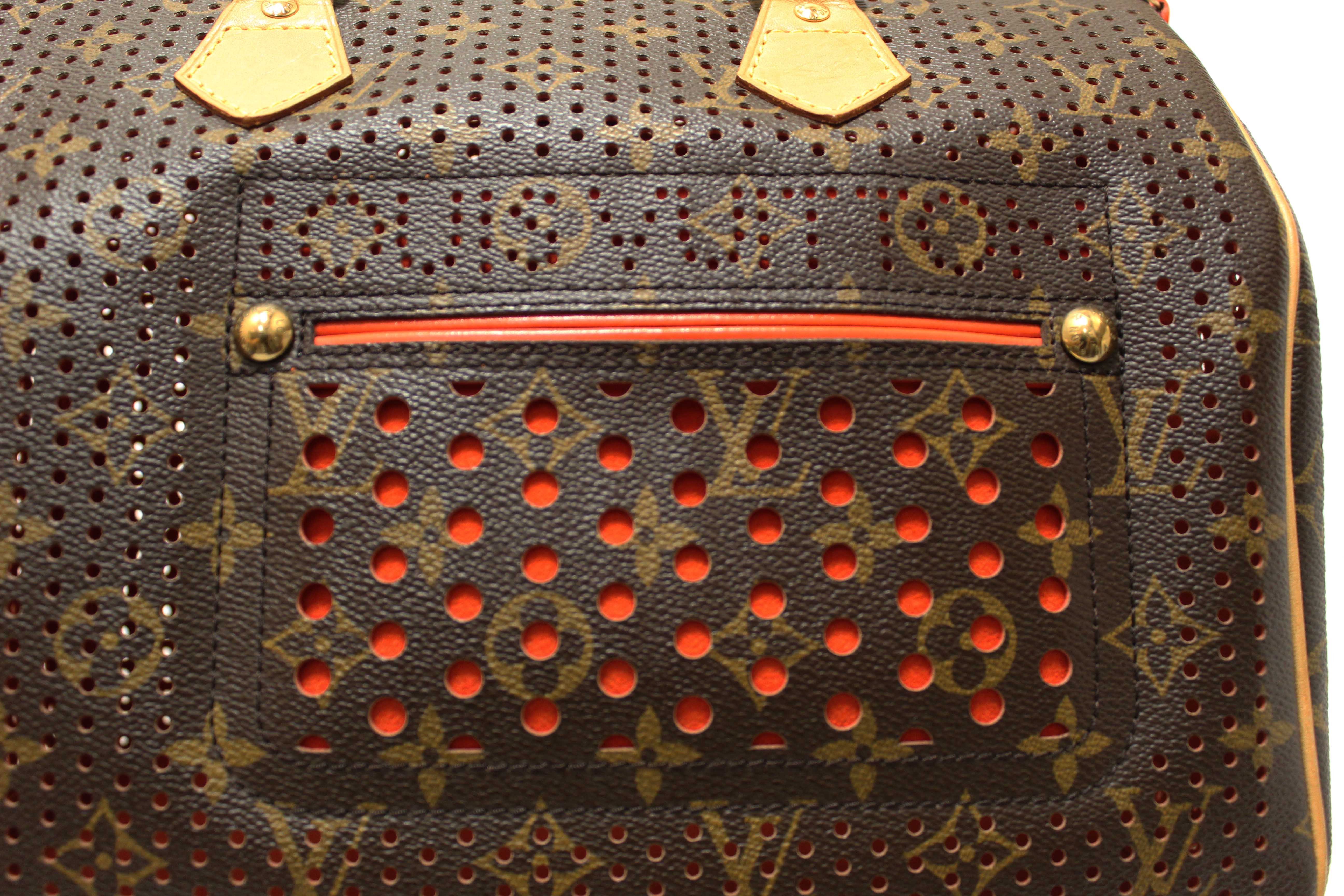 Authentic Louis Vuitton Limited Edition Orange Monogram Perforated Speedy 30 Handbag