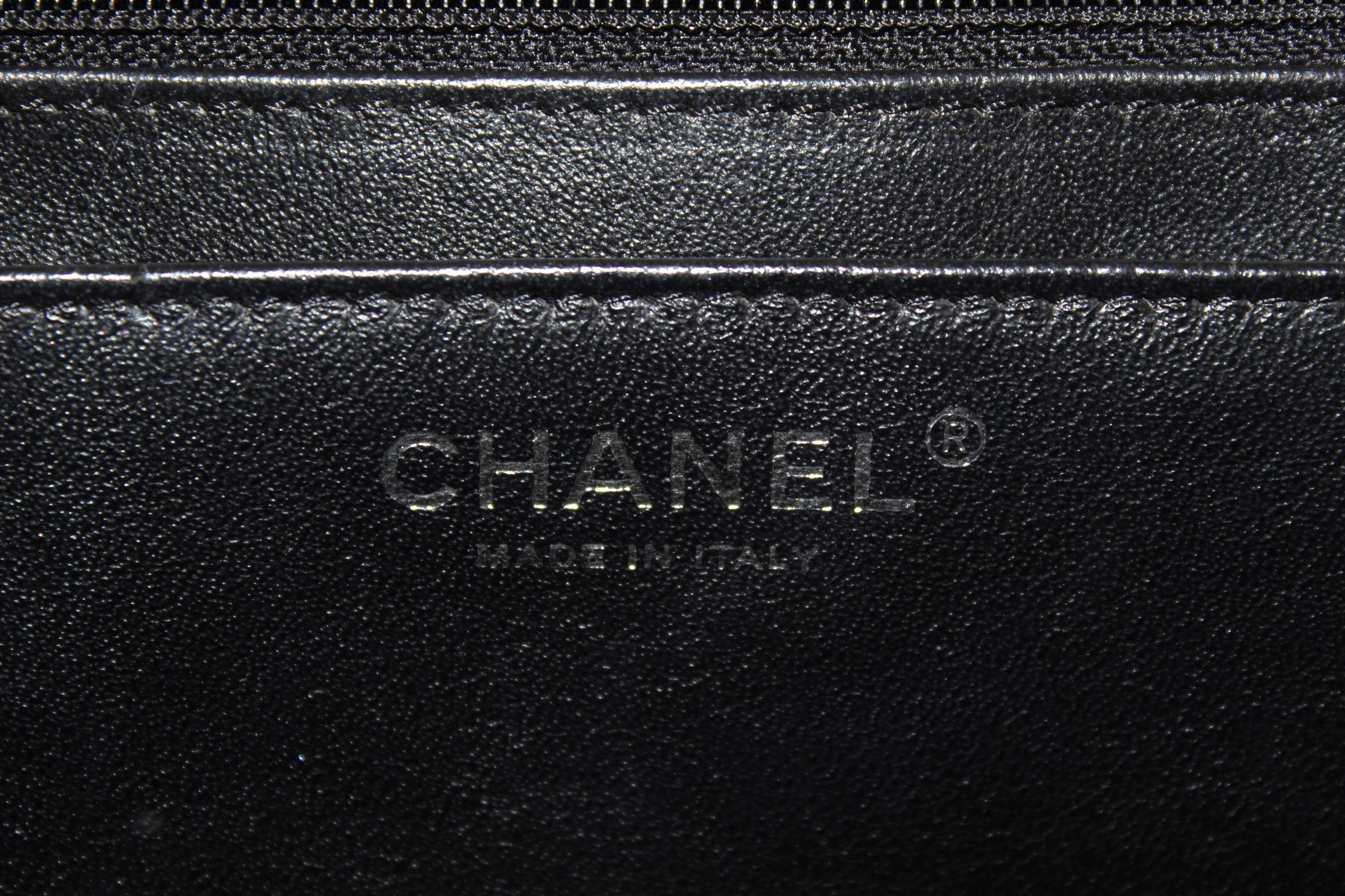 Authentic Chanel Classic Black Single Flap Caviar Leather Maxi Chain Shoulder Bag