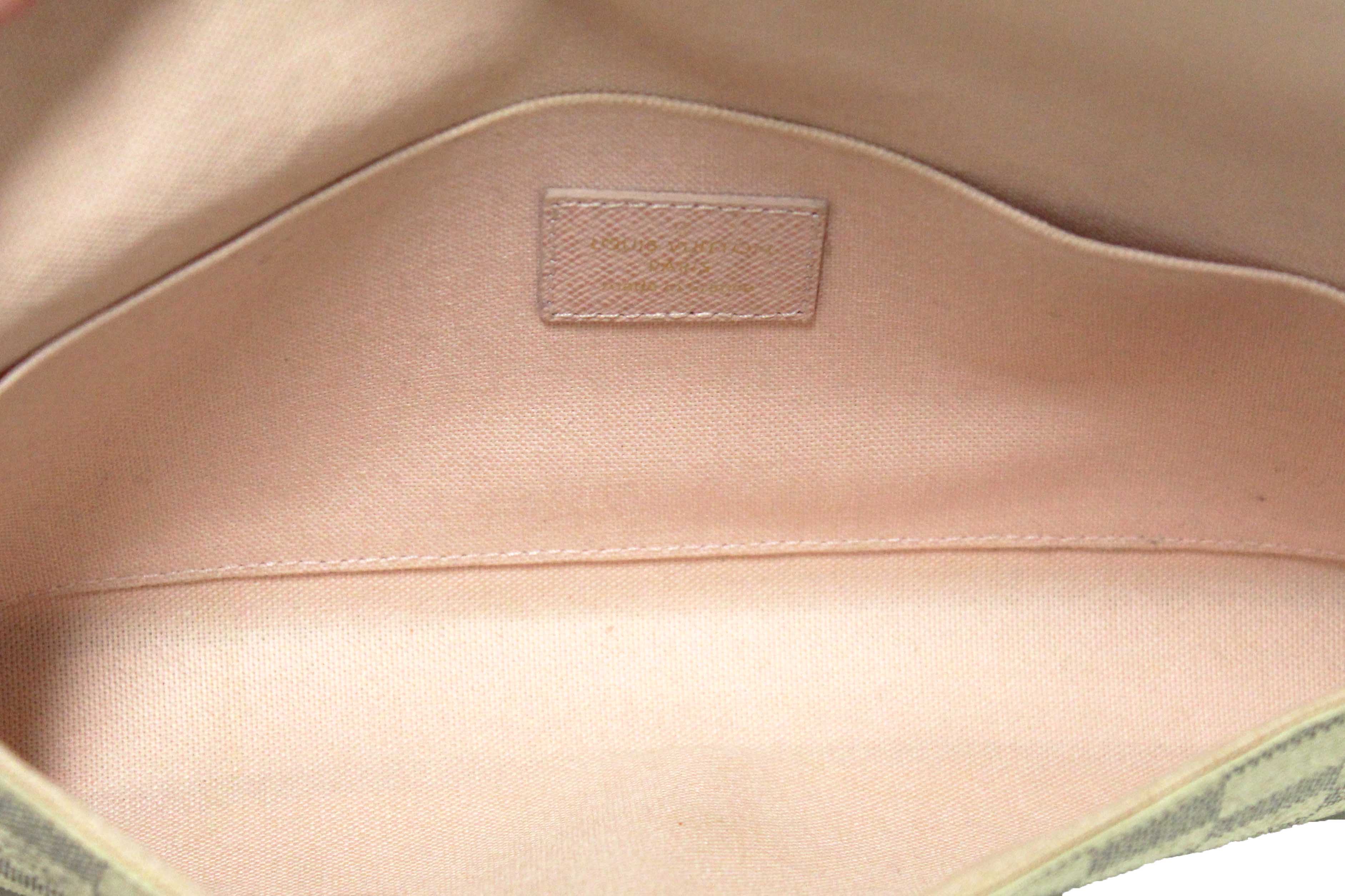 Authentic Louis Vuitton Damier Azur Felicie Pochette Crossbody Bag