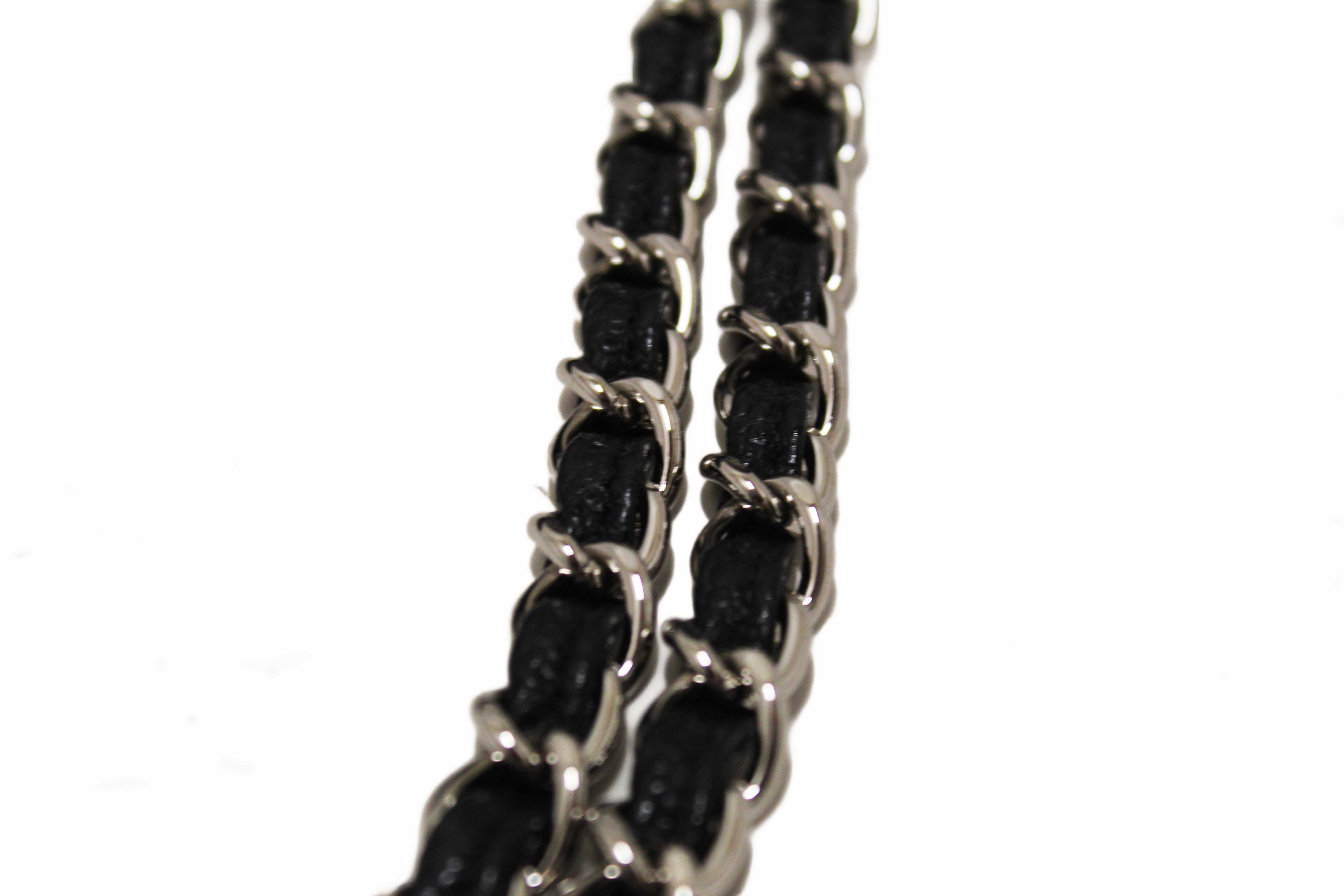 Authentic Chanel Classic Black Single Flap Caviar Leather Maxi Chain Shoulder Bag