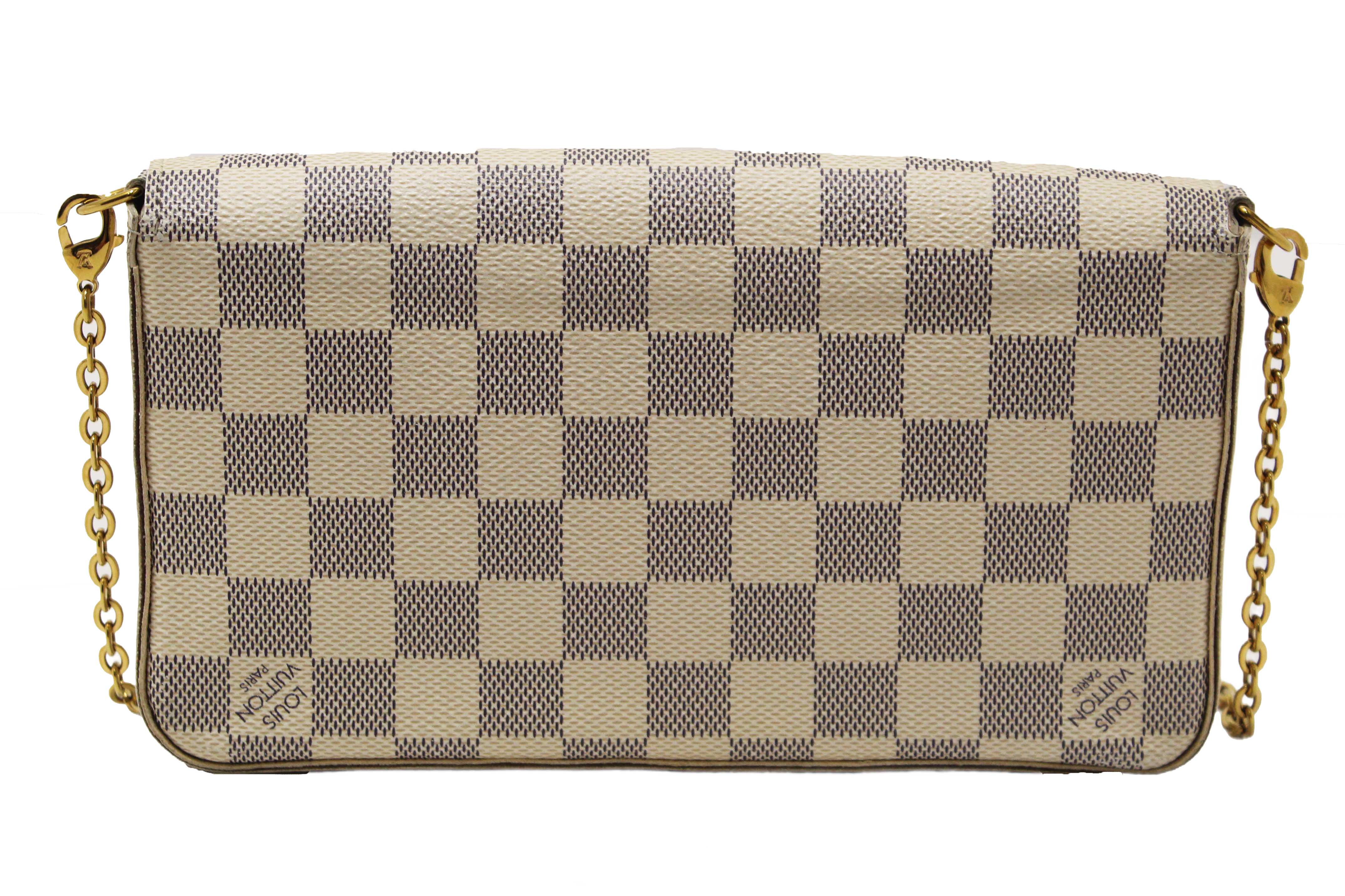 Authentic Louis Vuitton Damier Azur Felicie Pochette Crossbody Bag