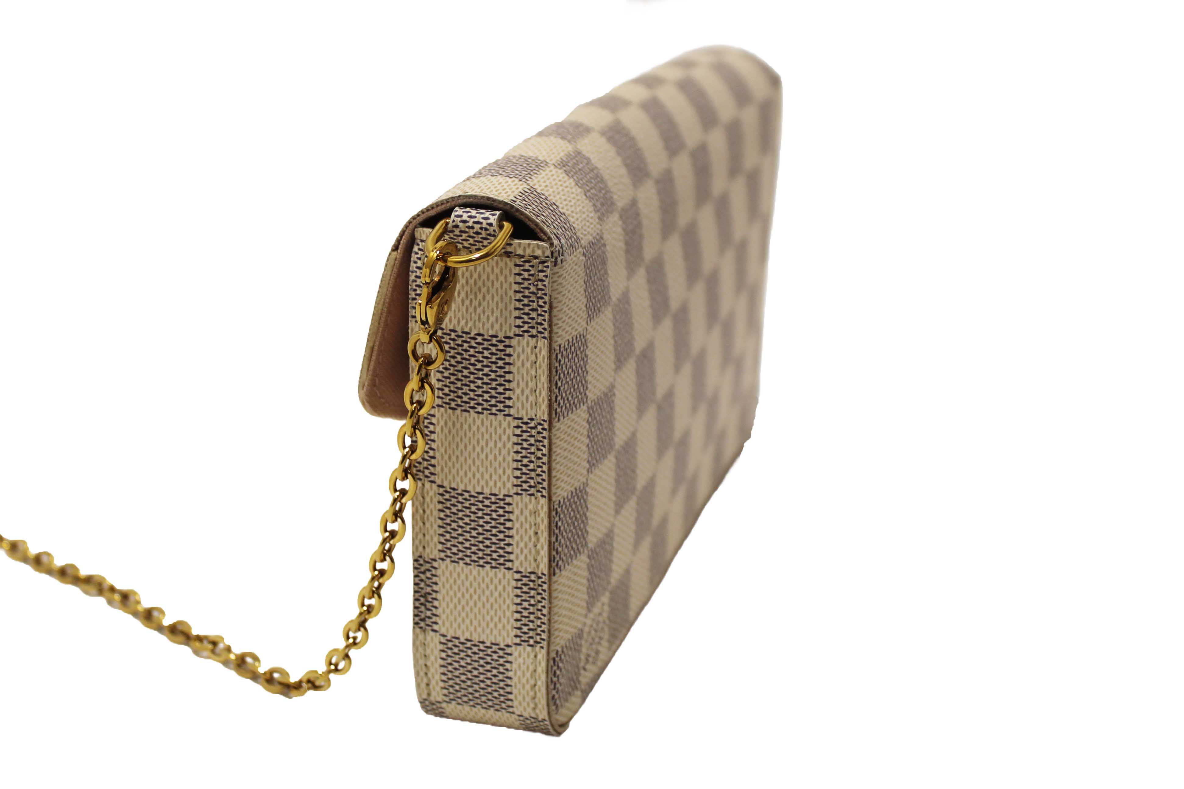 Authentic Louis Vuitton Damier Azur Felicie Pochette Crossbody Bag