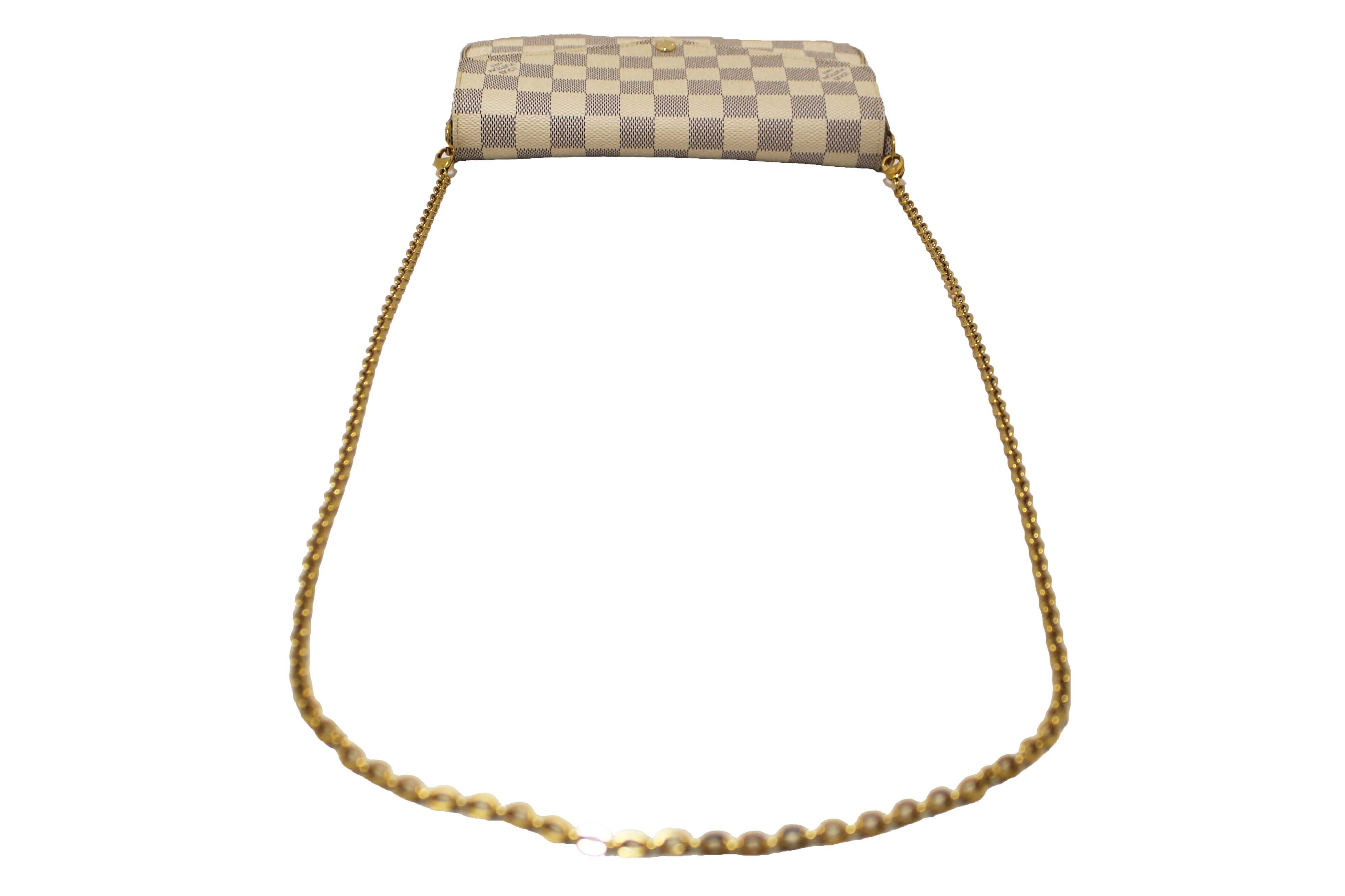 Authentic Louis Vuitton Damier Azur Felicie Pochette Crossbody Bag