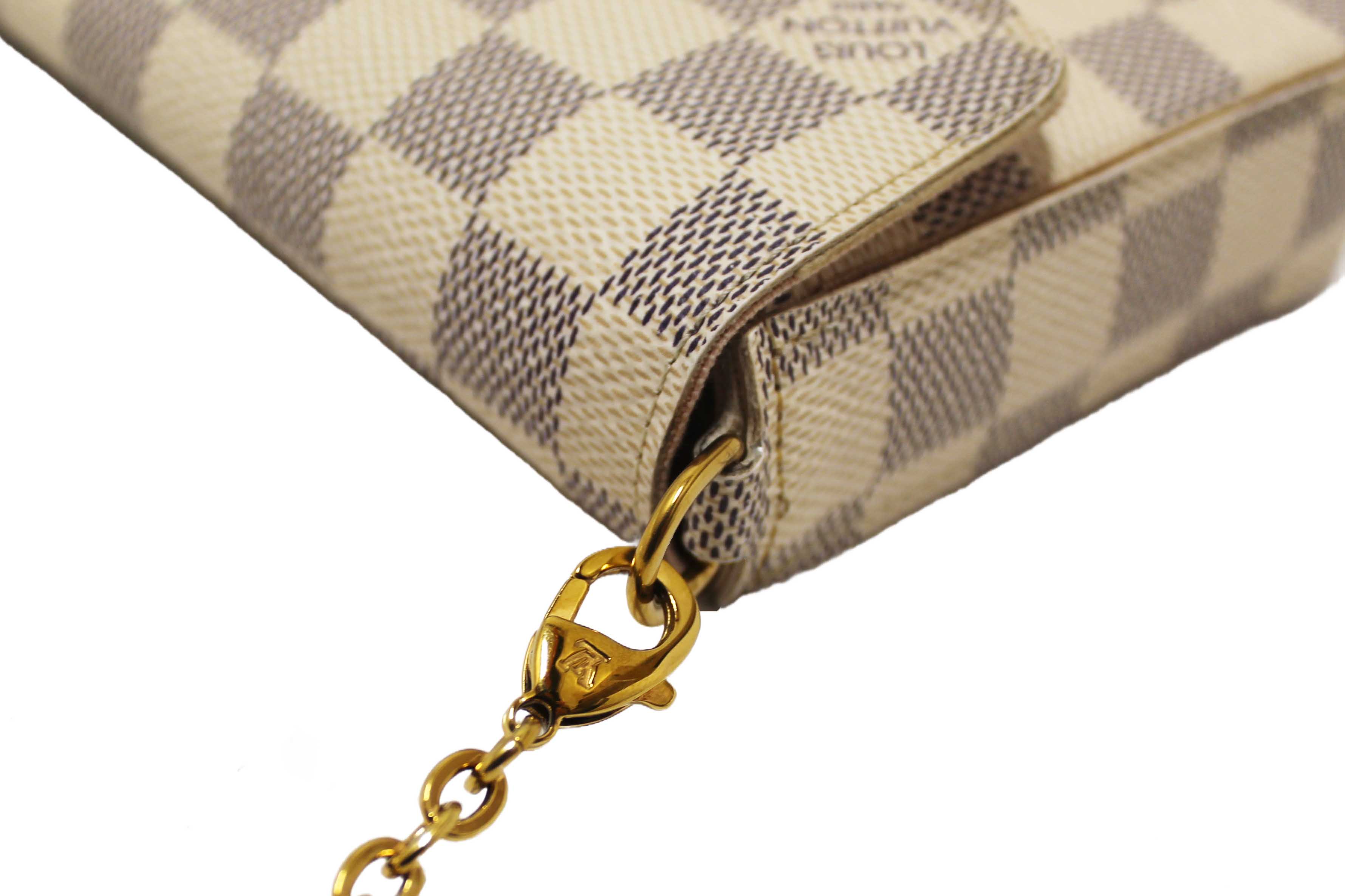 Authentic Louis Vuitton Damier Azur Felicie Pochette Crossbody Bag