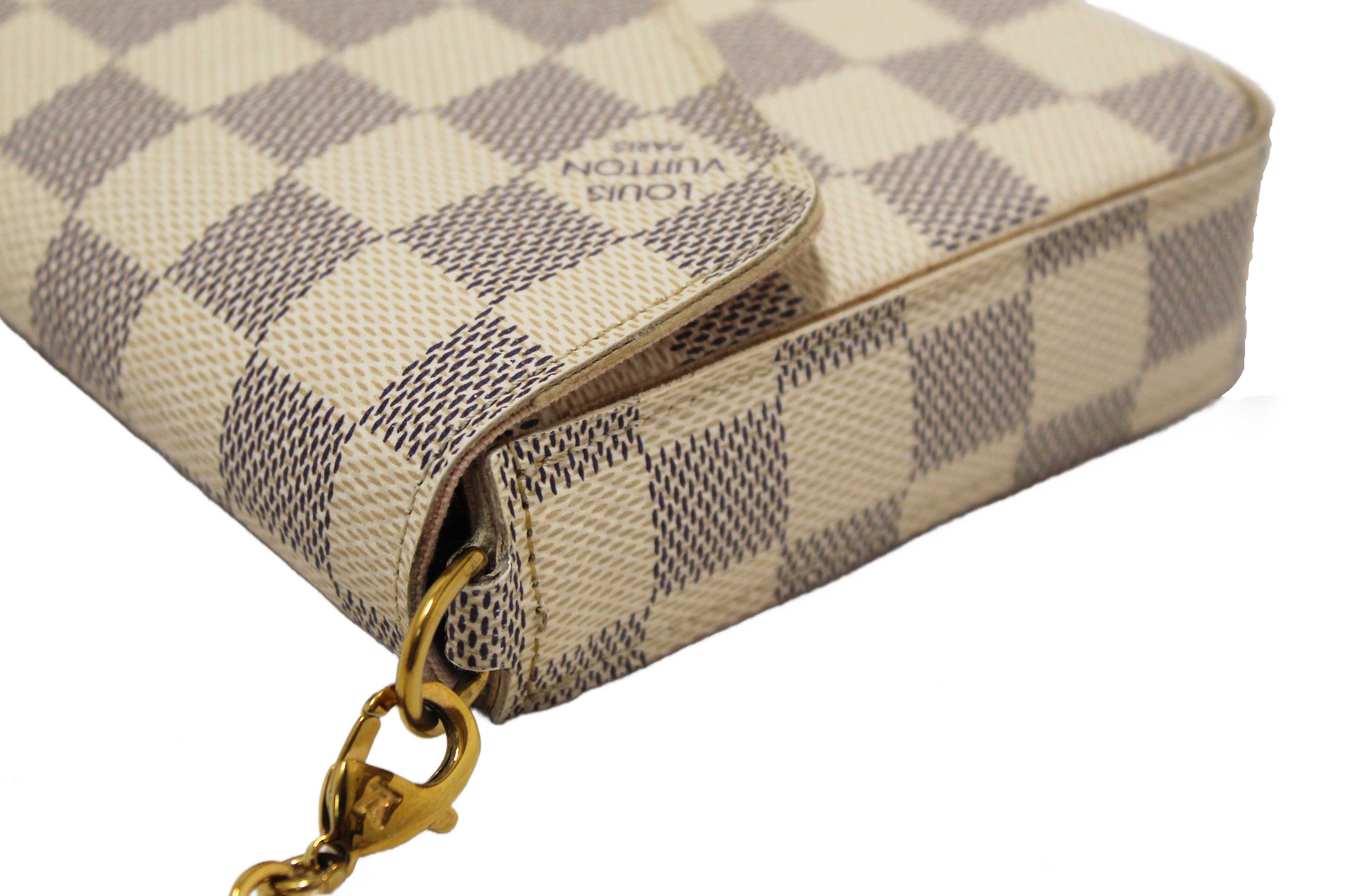 Authentic Louis Vuitton Damier Azur Felicie Pochette Crossbody Bag