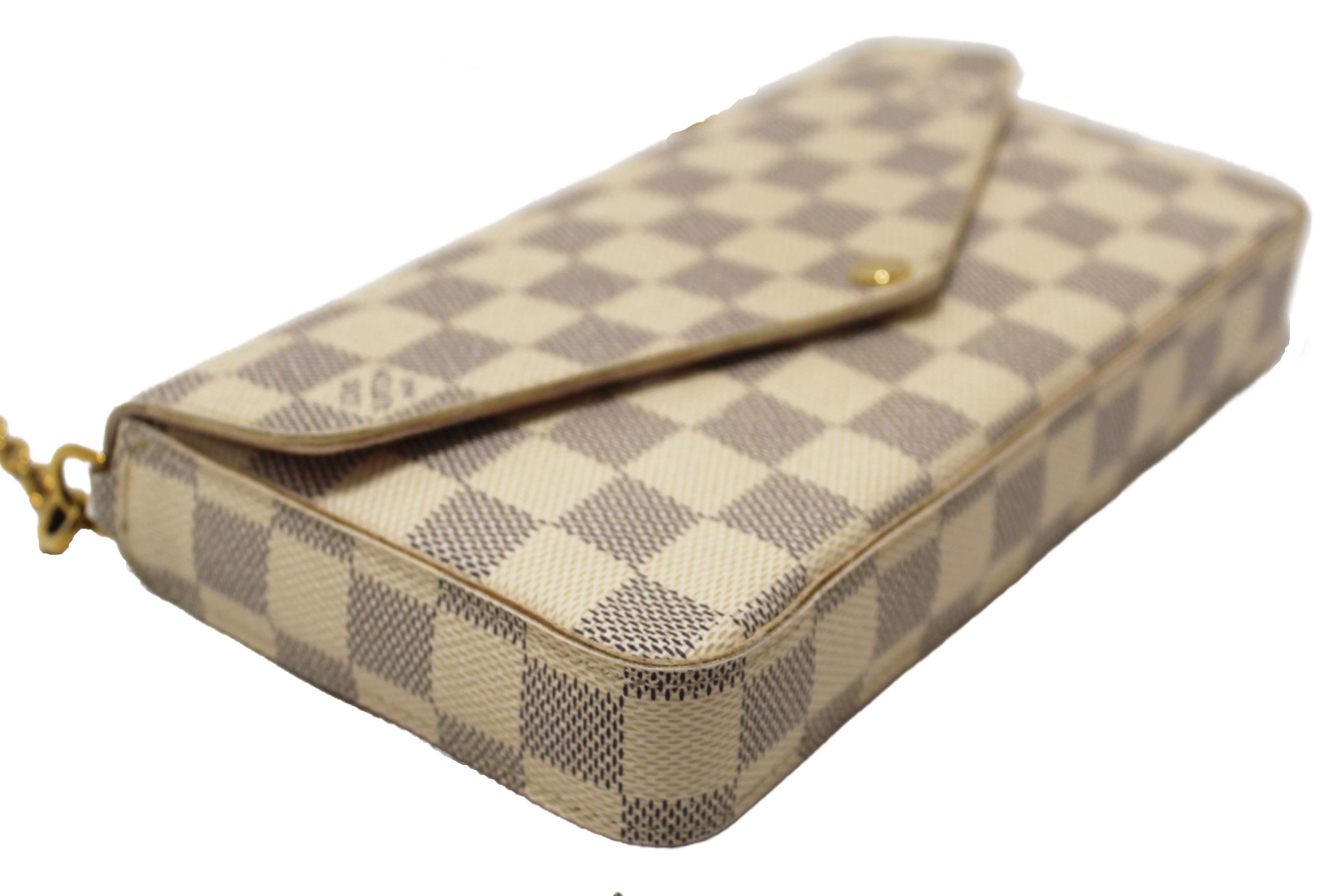 Authentic Louis Vuitton Damier Azur Felicie Pochette Crossbody Bag