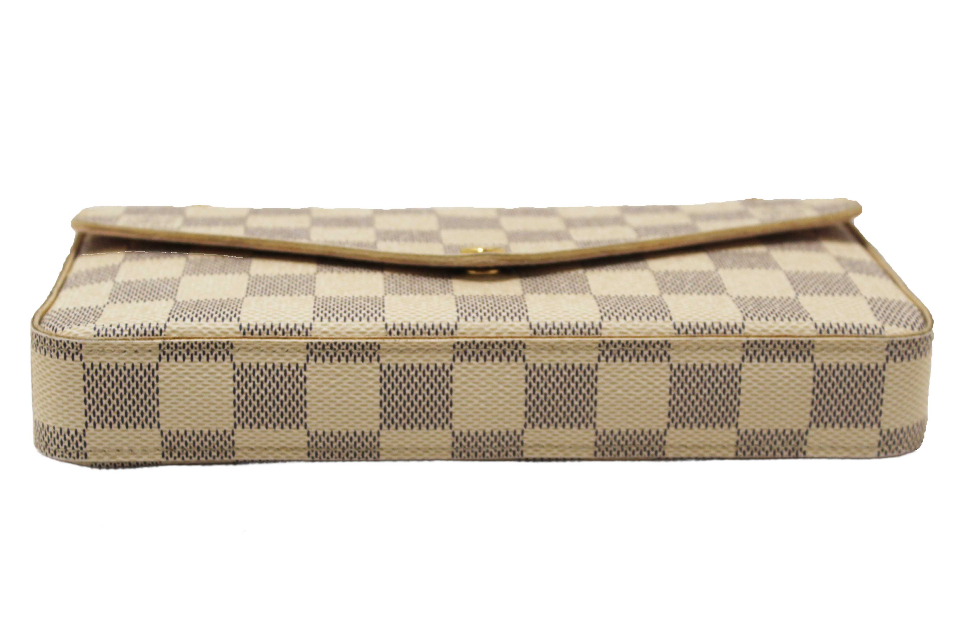 Authentic Louis Vuitton Damier Azur Felicie Pochette Crossbody Bag