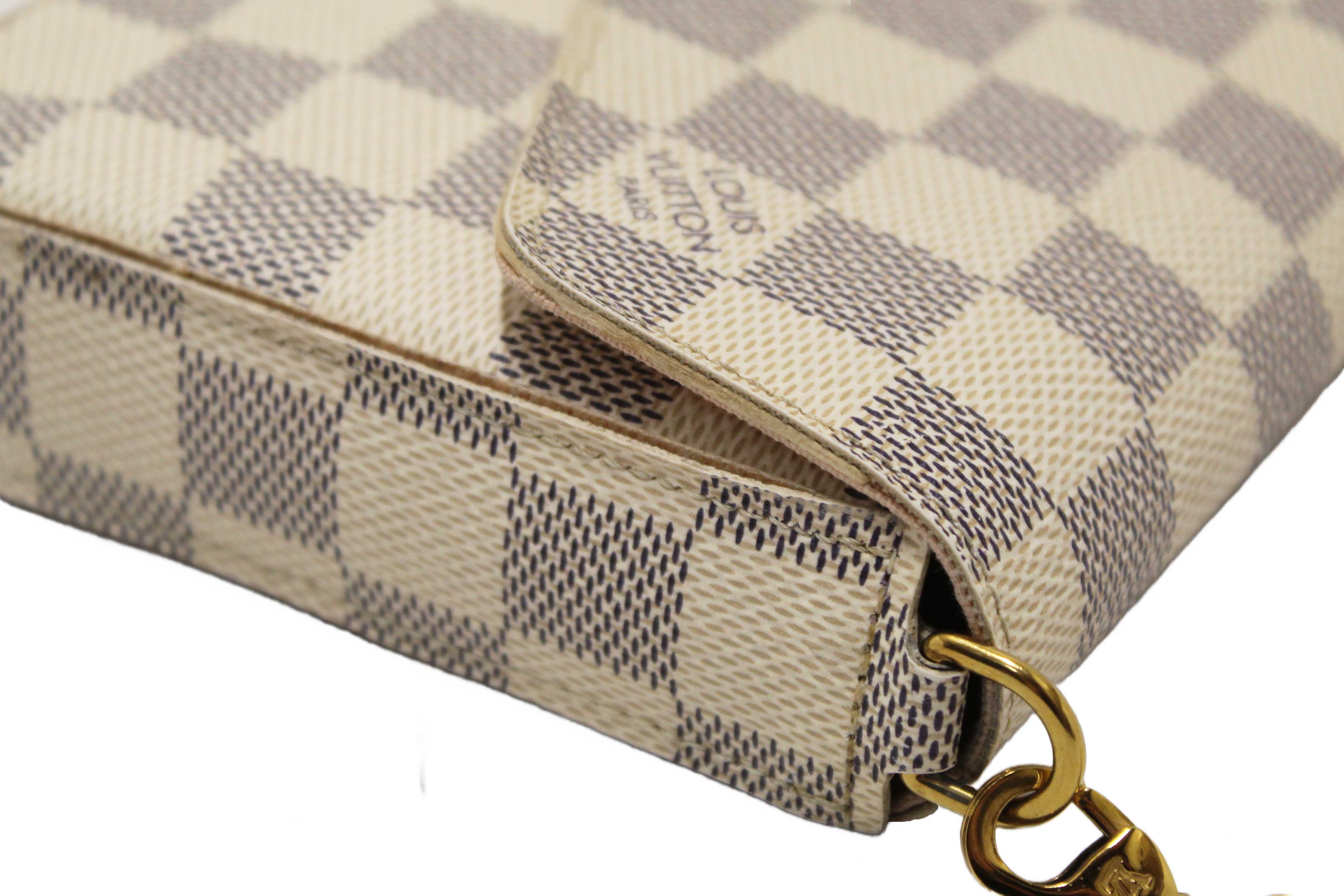 Authentic Louis Vuitton Damier Azur Felicie Pochette Crossbody Bag