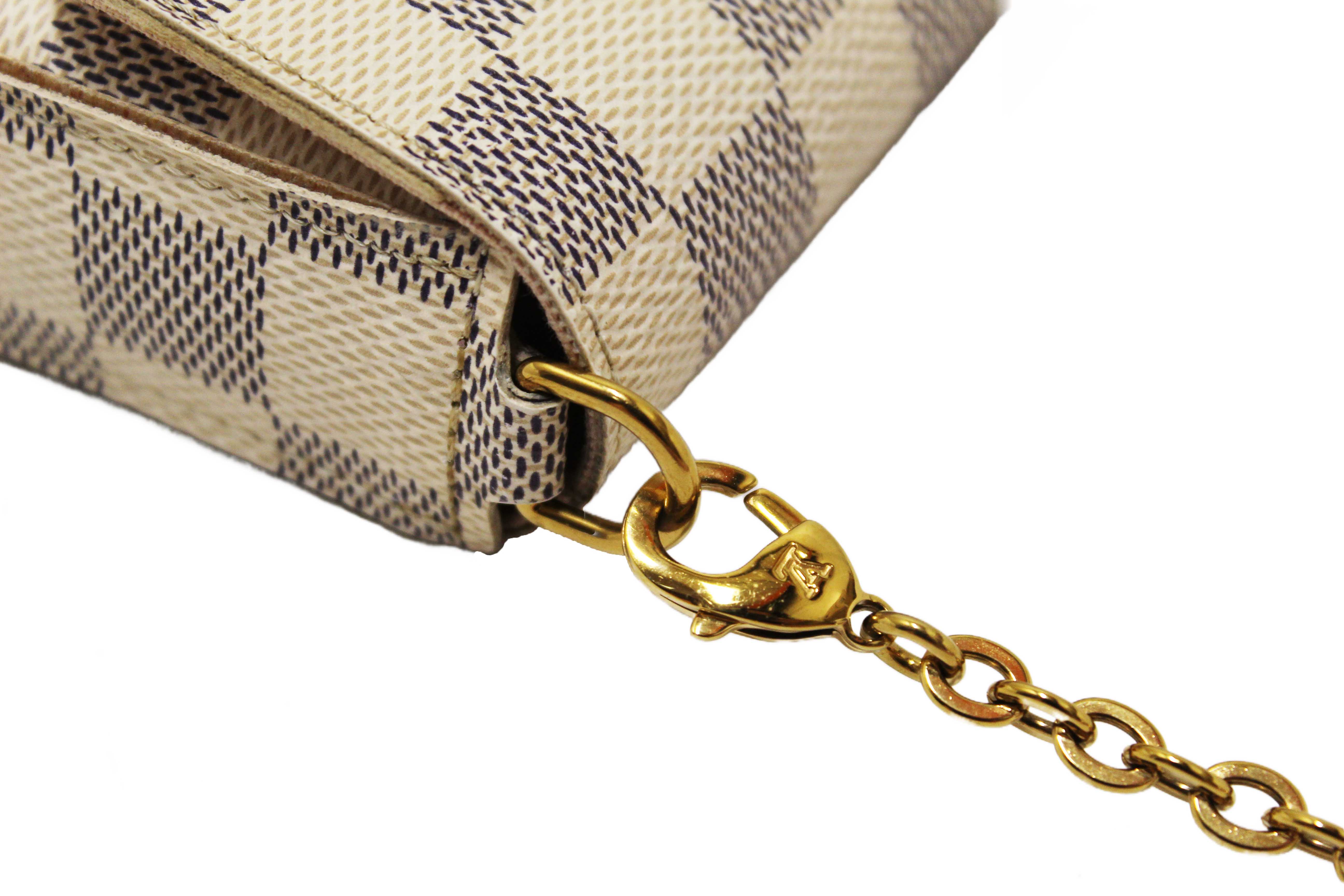 Authentic Louis Vuitton Damier Azur Felicie Pochette Crossbody Bag