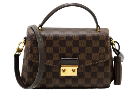 Authentic Louis Vuitton Damier Ebene Croisette Handbag/Messenger Bag