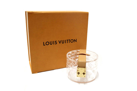 Authentic Louis Vuitton Monogram Print Transparent Plexiglass Scott Box