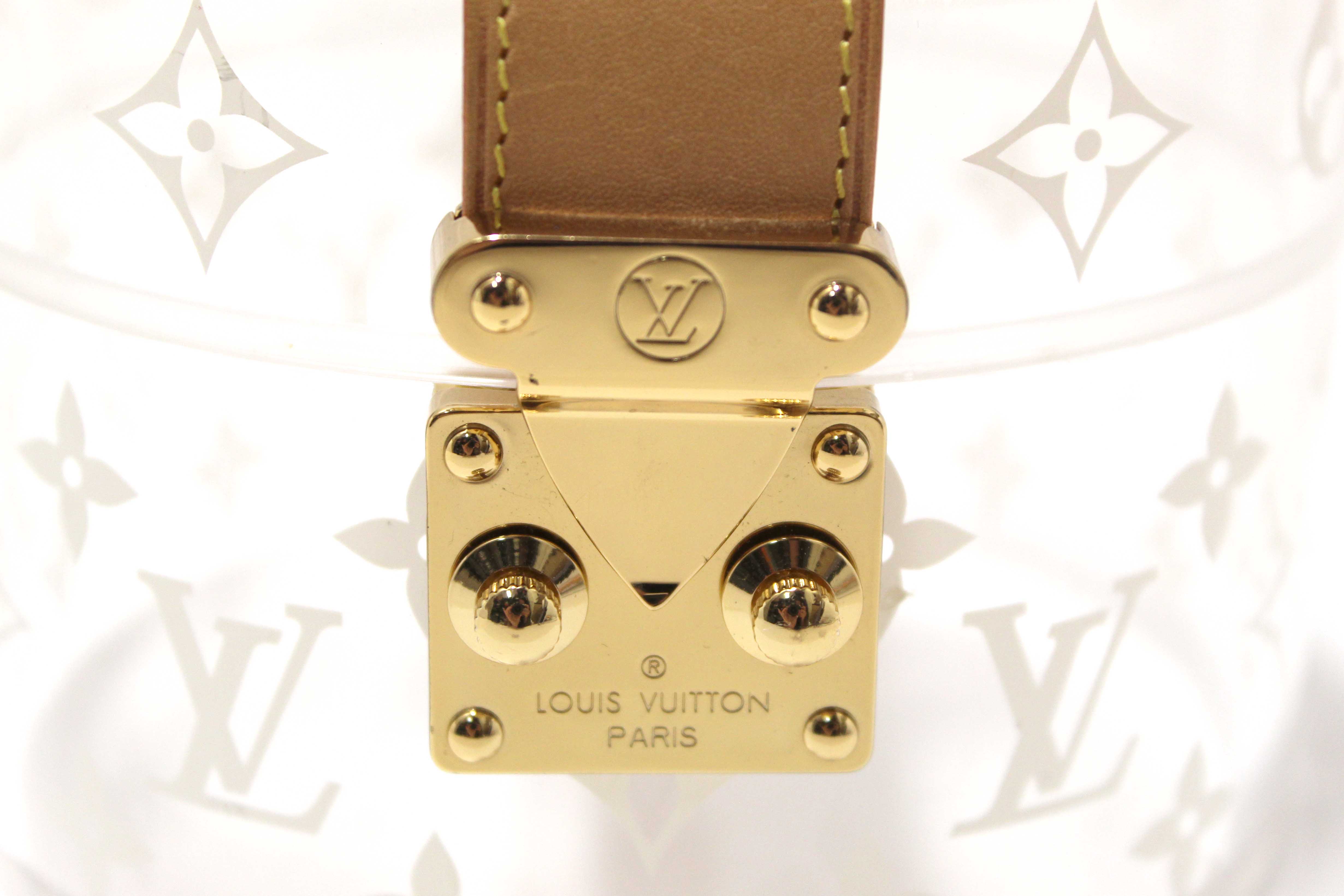 Authentic Louis Vuitton Monogram Print Transparent Plexiglass Scott Box