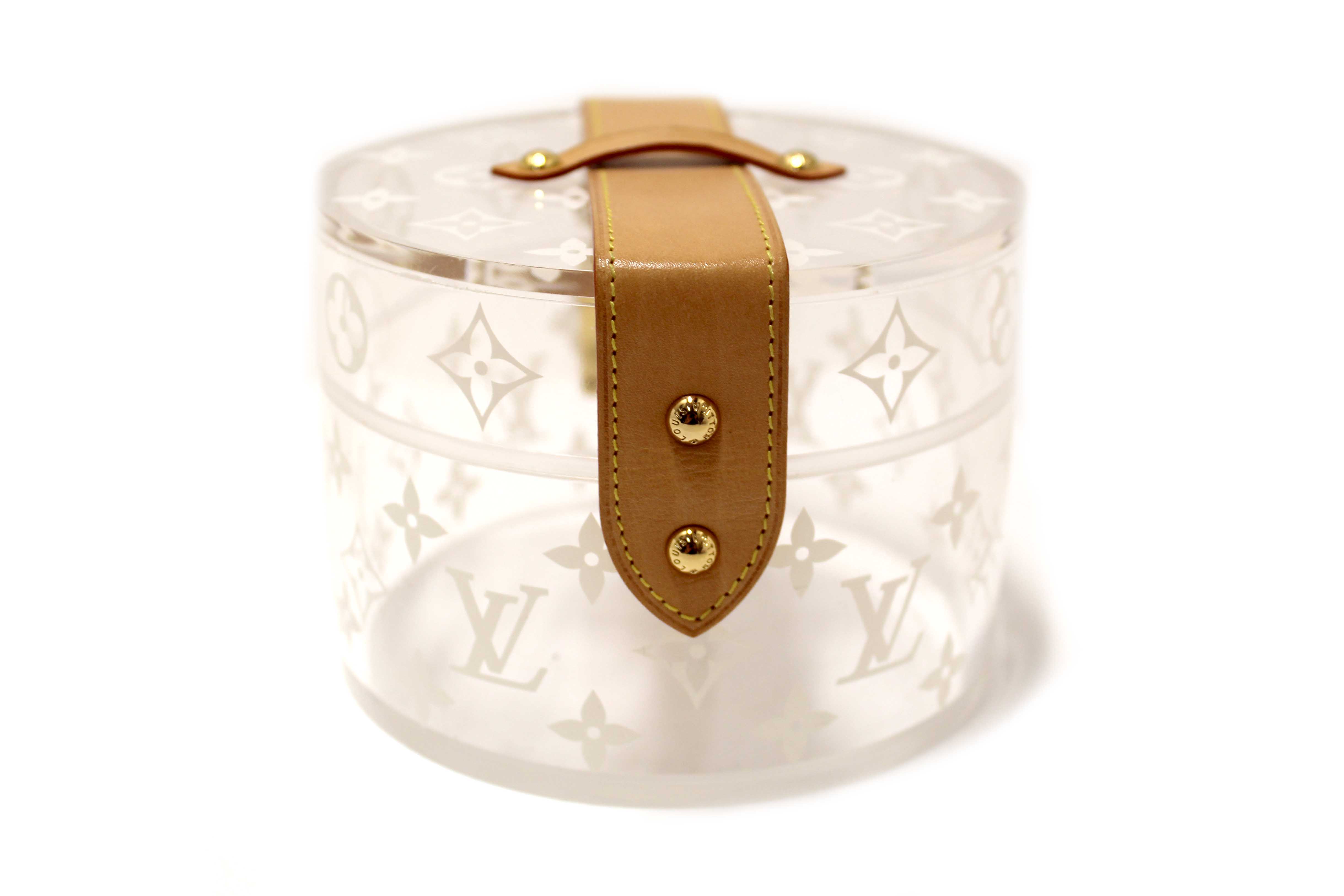 Authentic Louis Vuitton Monogram Print Transparent Plexiglass Scott Box