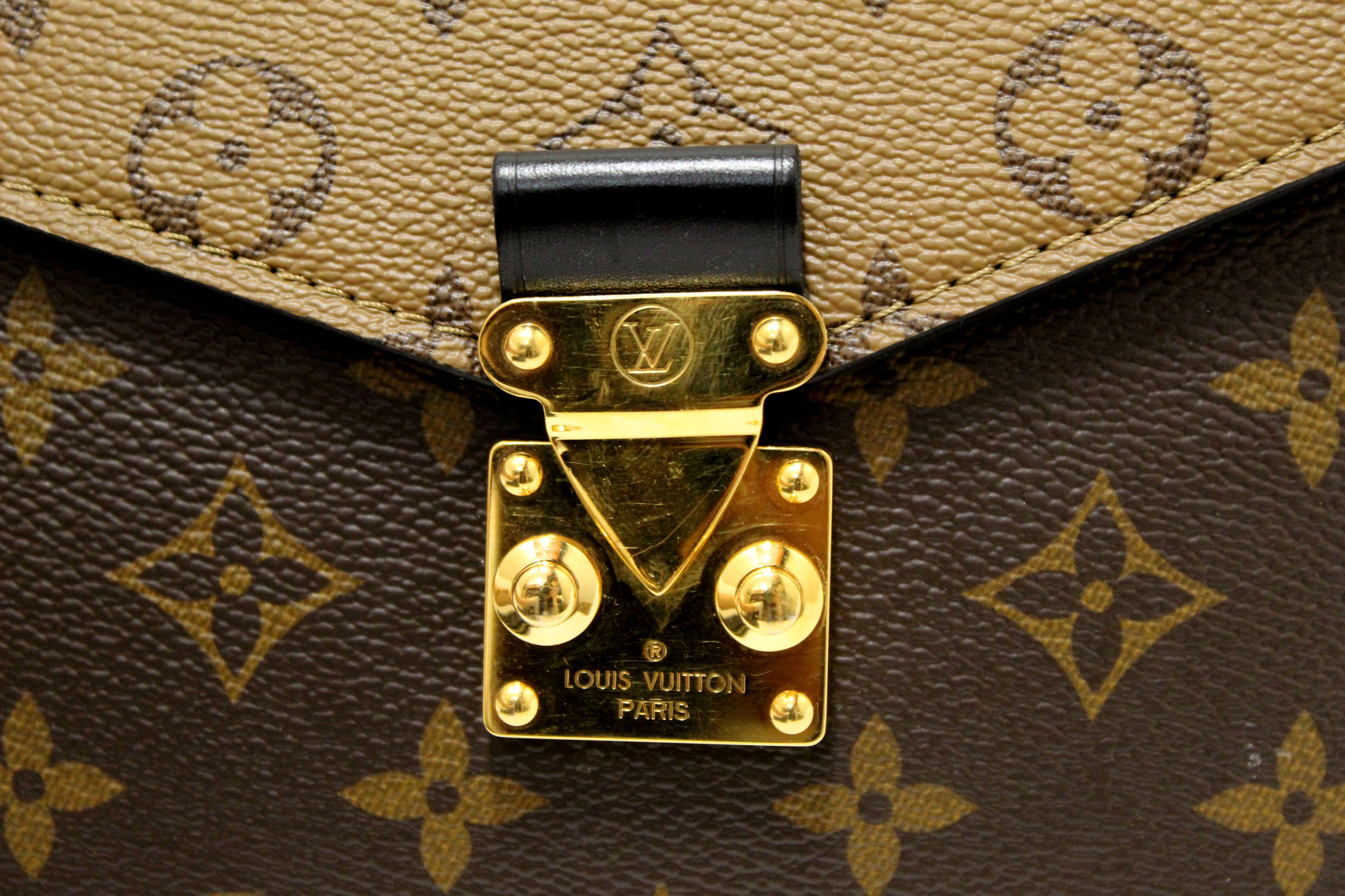 Athentic Louis Vuitton Classic Monogram Reverse Canvas Pochette Metis Bag