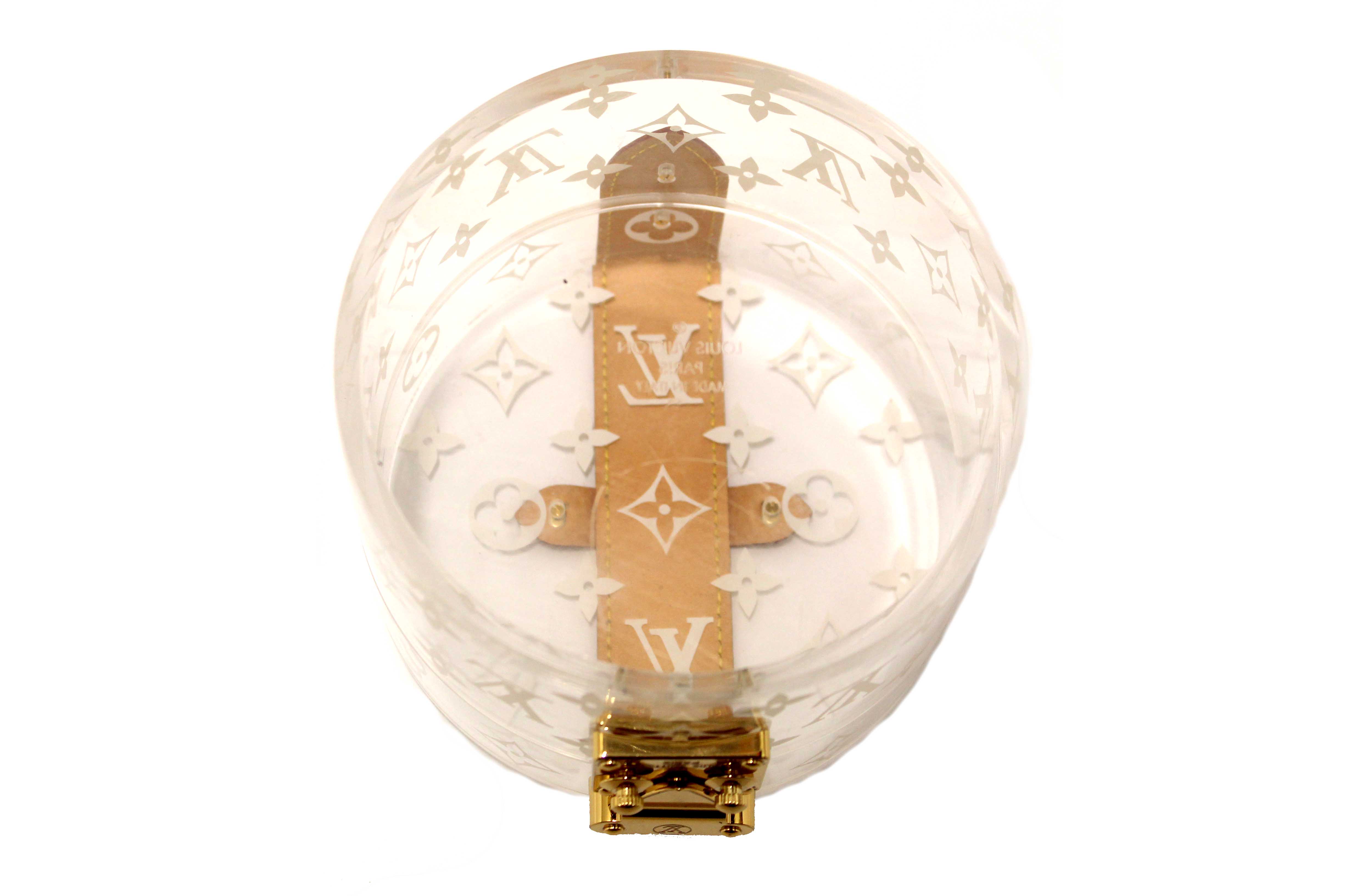 Authentic Louis Vuitton Monogram Print Transparent Plexiglass Scott Box