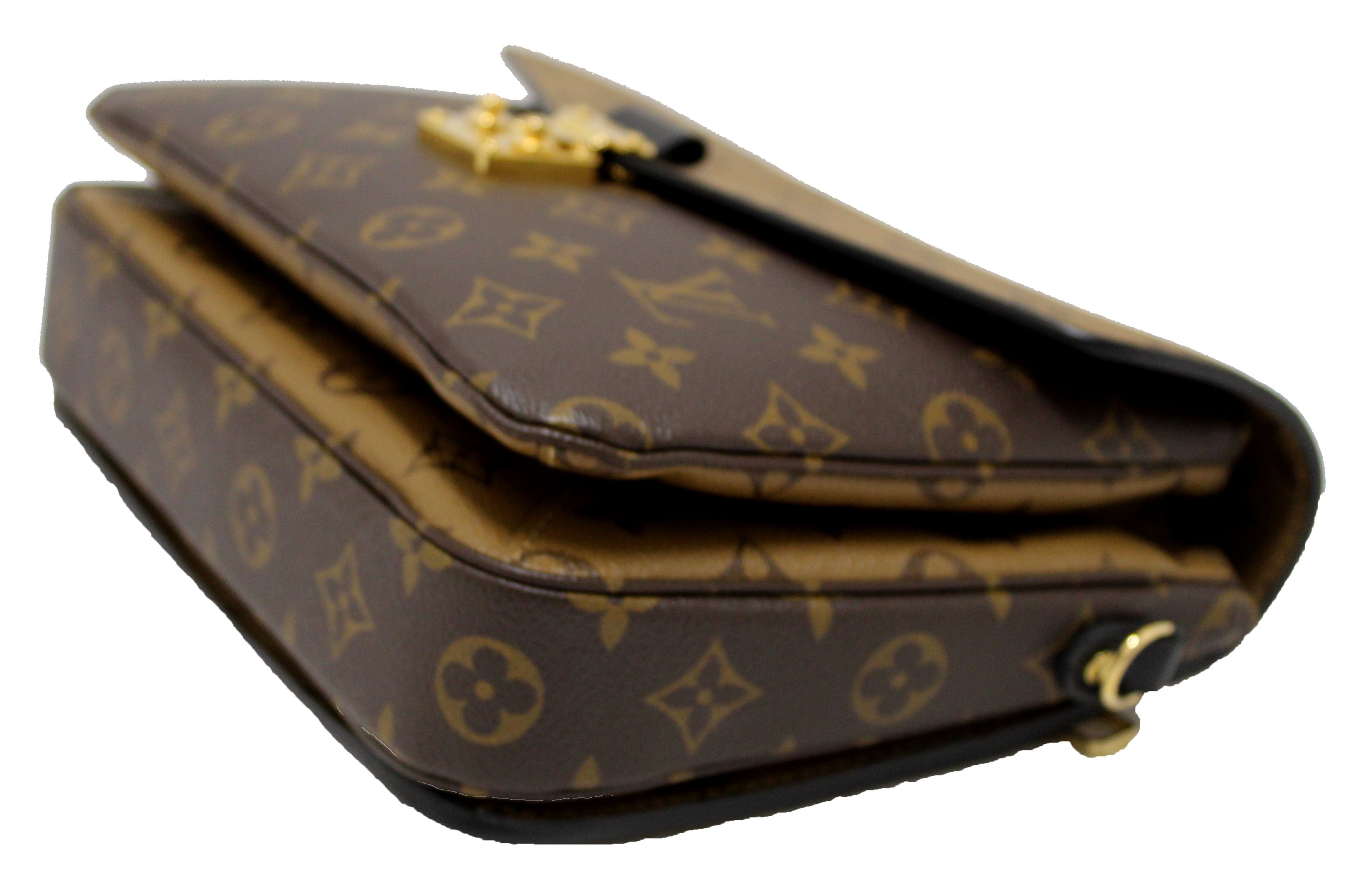 Athentic Louis Vuitton Classic Monogram Reverse Canvas Pochette Metis Bag