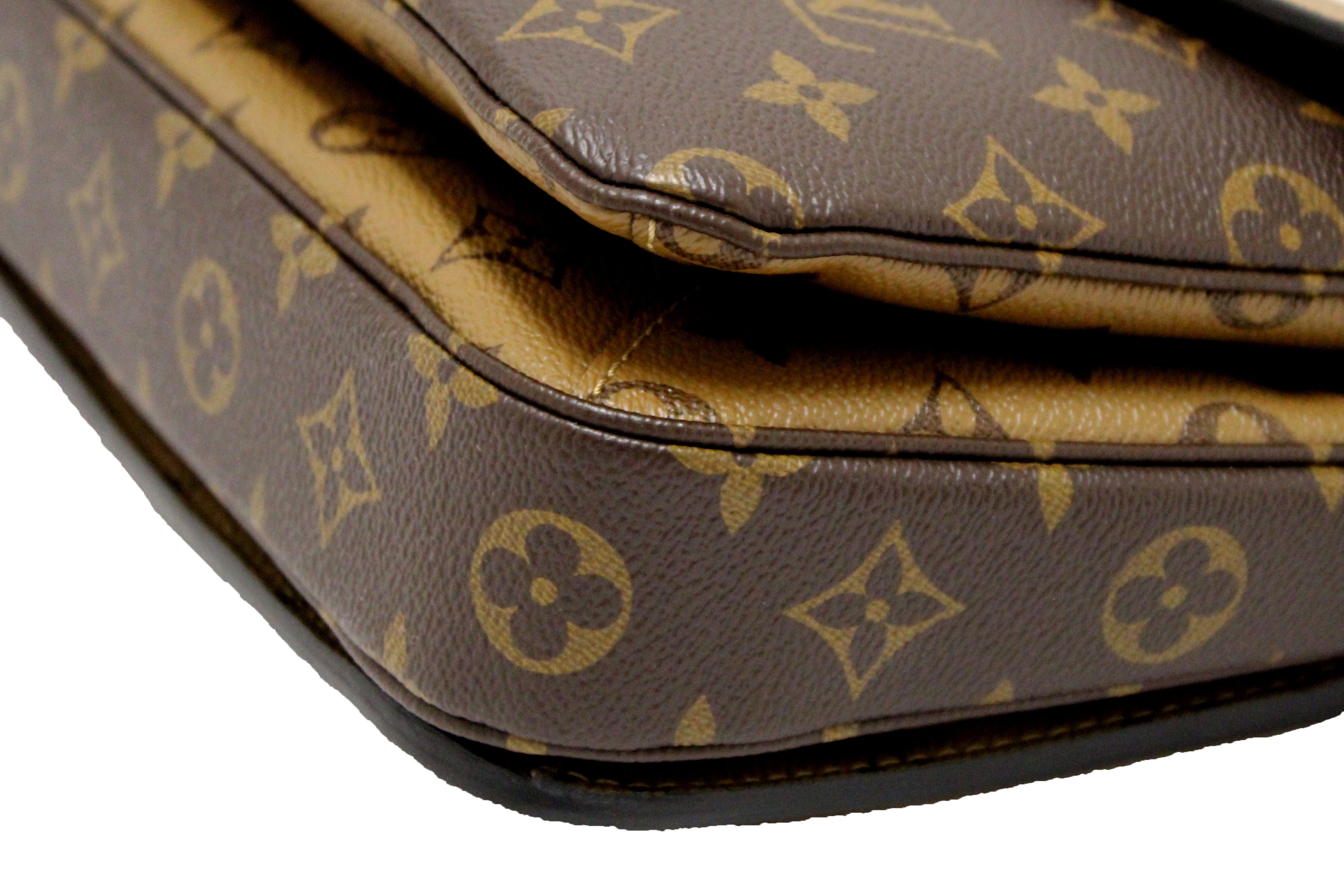 Athentic Louis Vuitton Classic Monogram Reverse Canvas Pochette Metis Bag