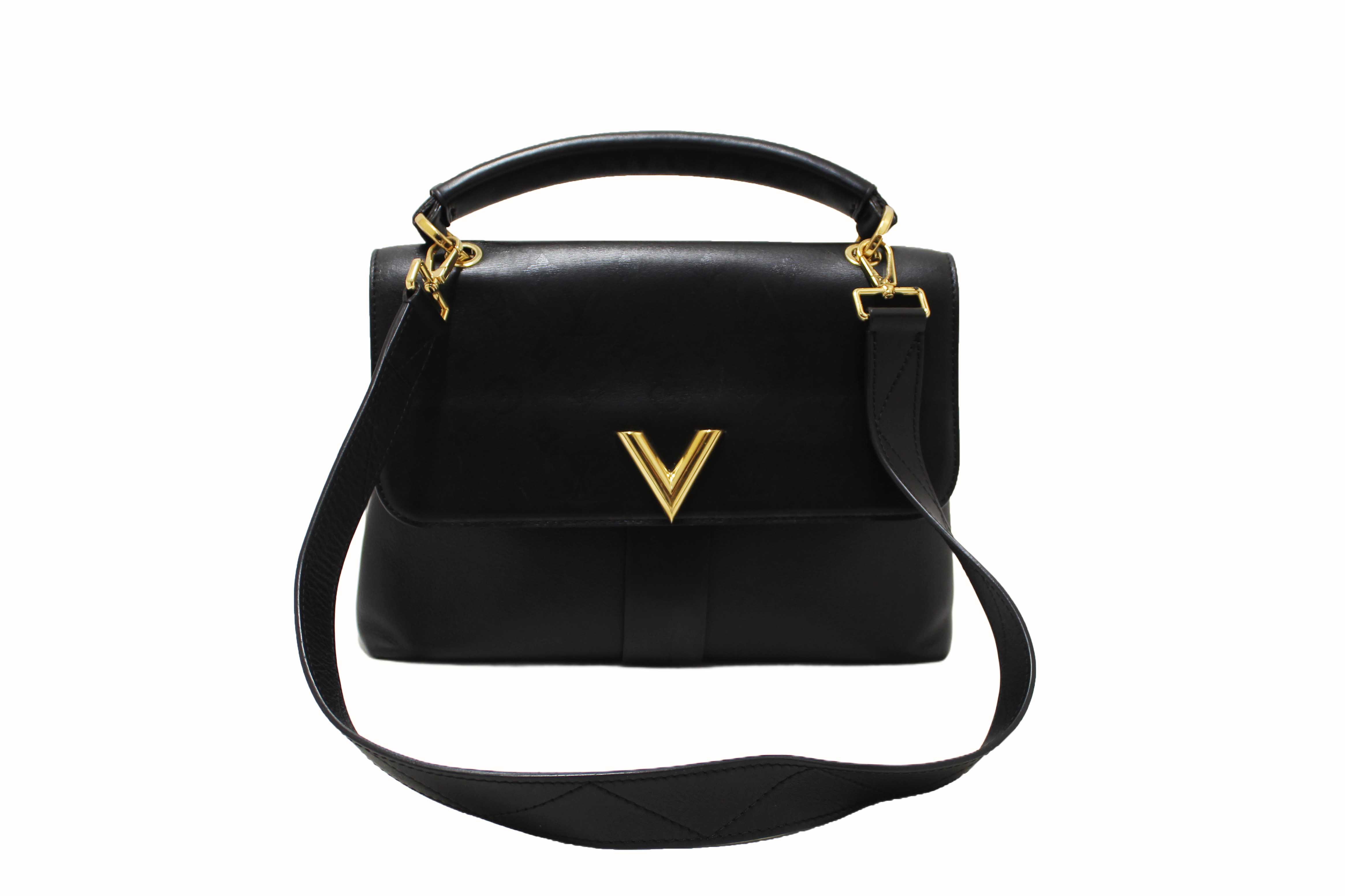 Authentic Louis Vuitton Black Monogram Leather Very One Handle Handbag