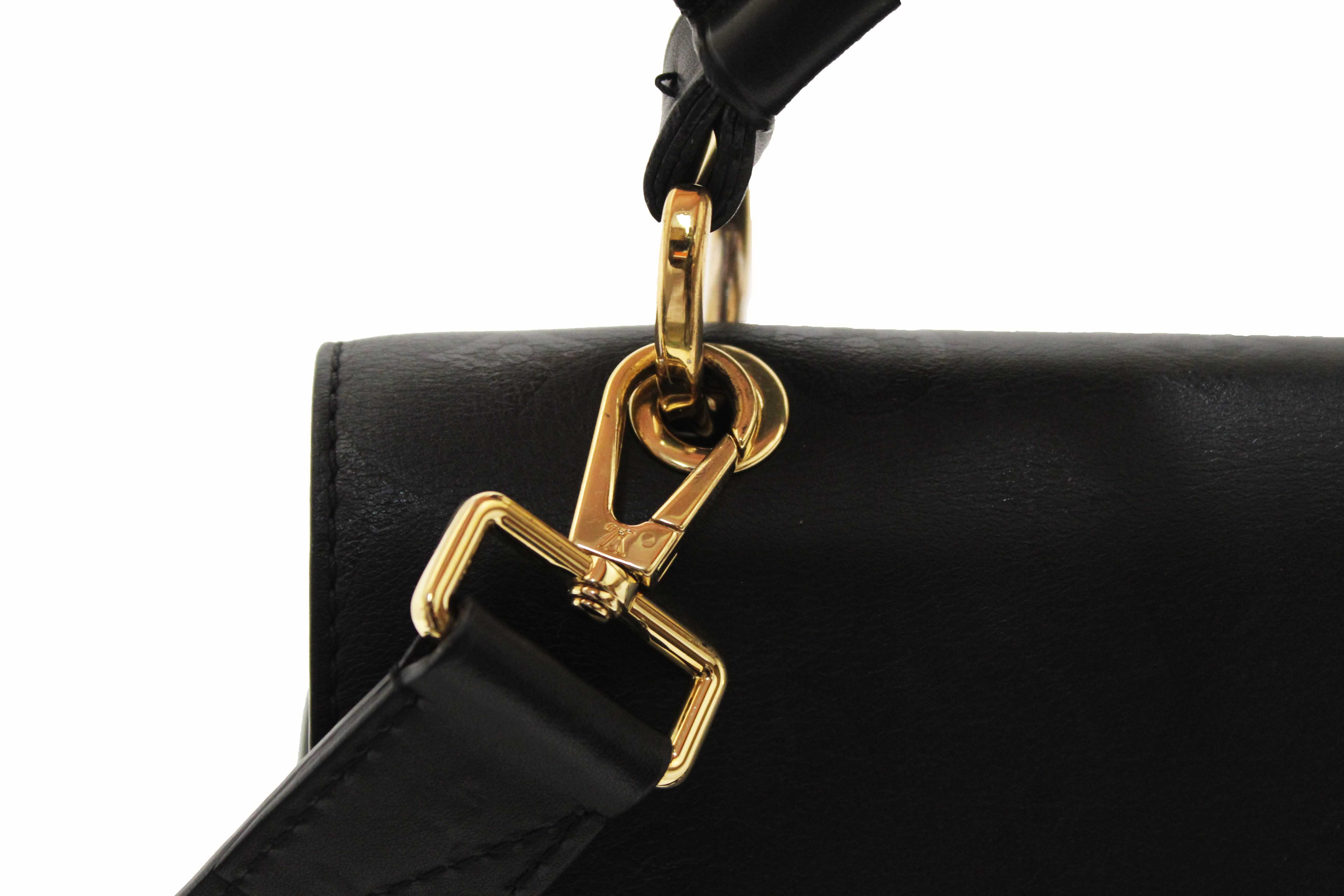 Authentic Louis Vuitton Black Monogram Leather Very One Handle Handbag
