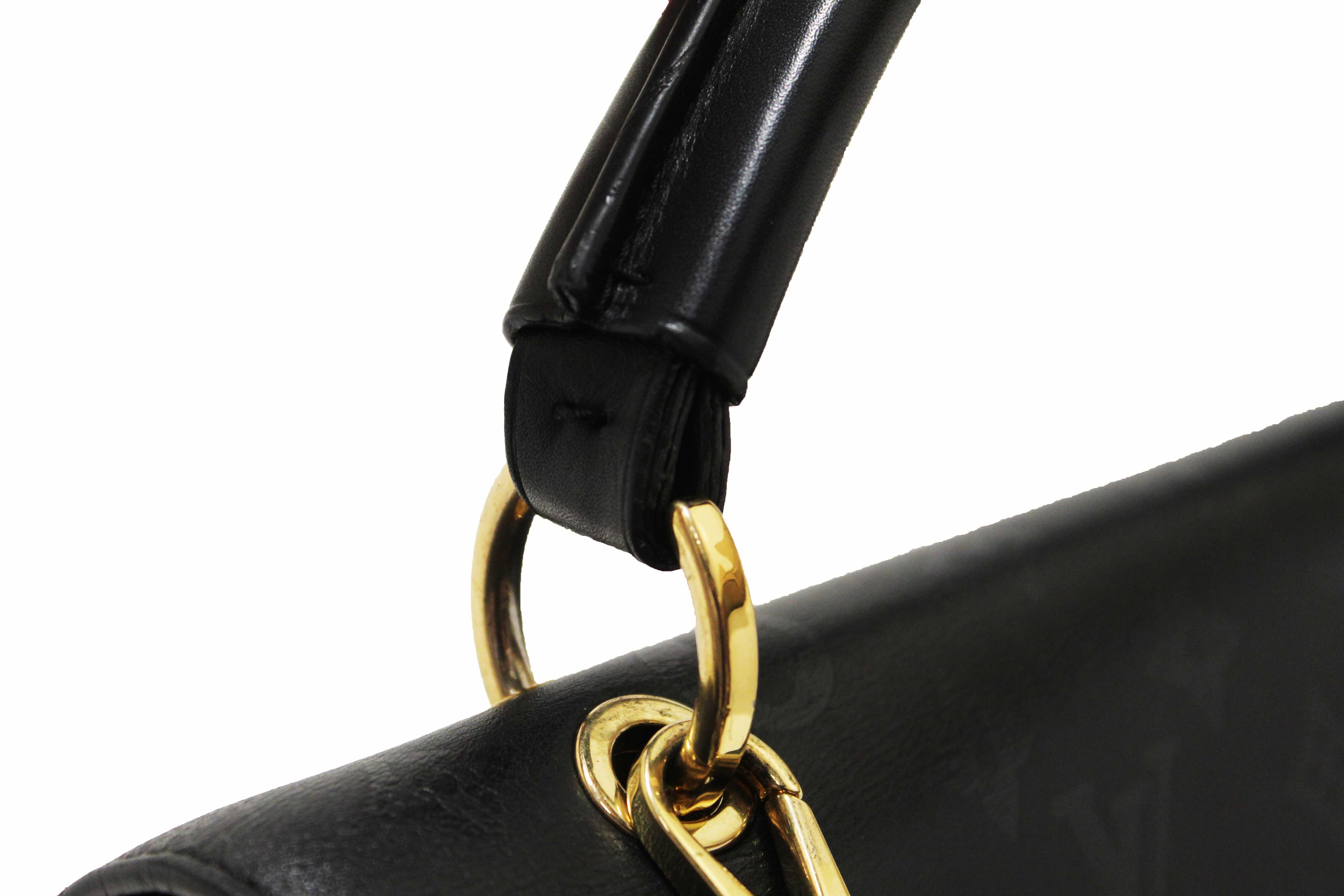 Authentic Louis Vuitton Black Monogram Leather Very One Handle Handbag
