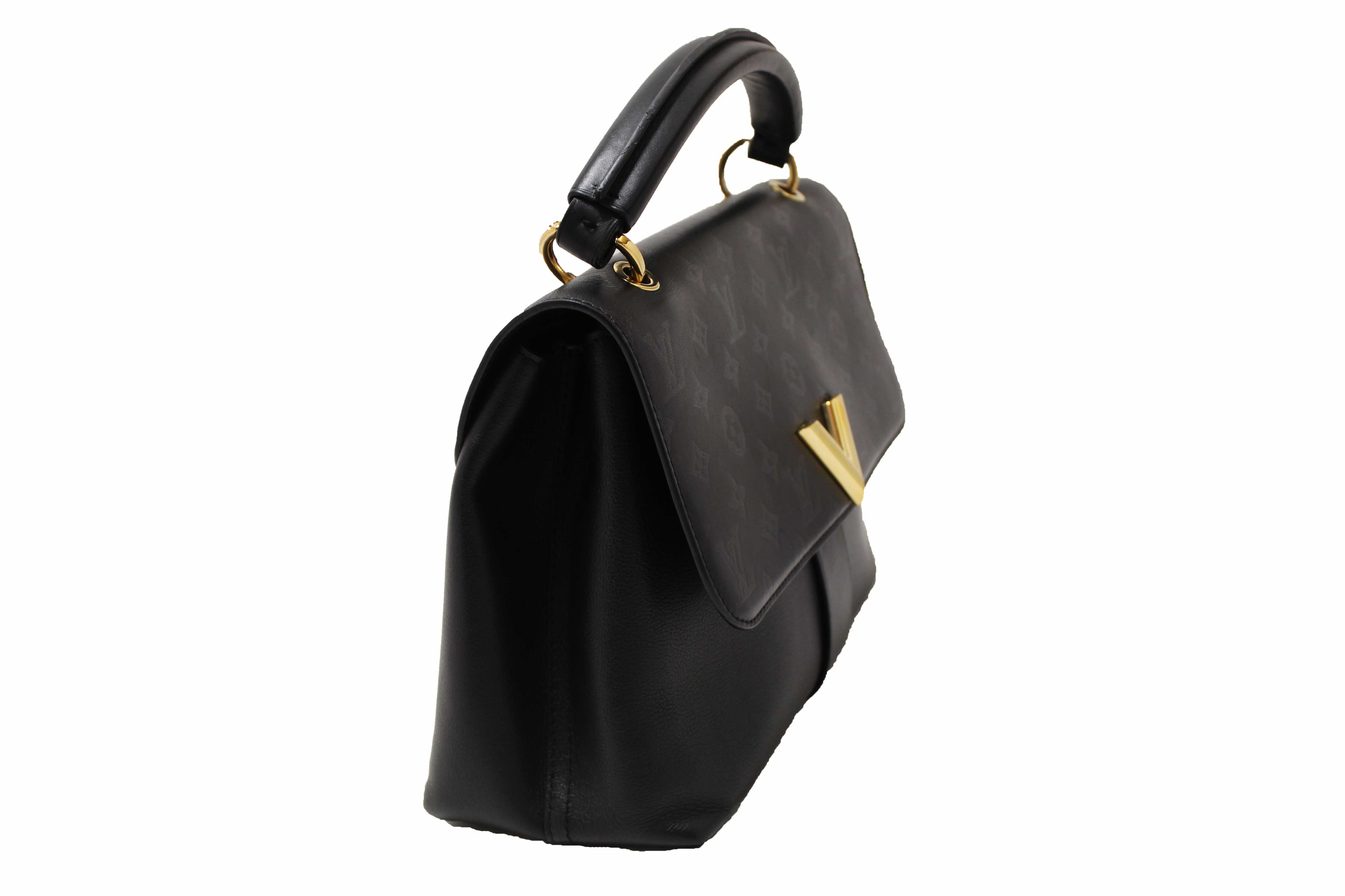 Authentic Louis Vuitton Black Monogram Leather Very One Handle Handbag