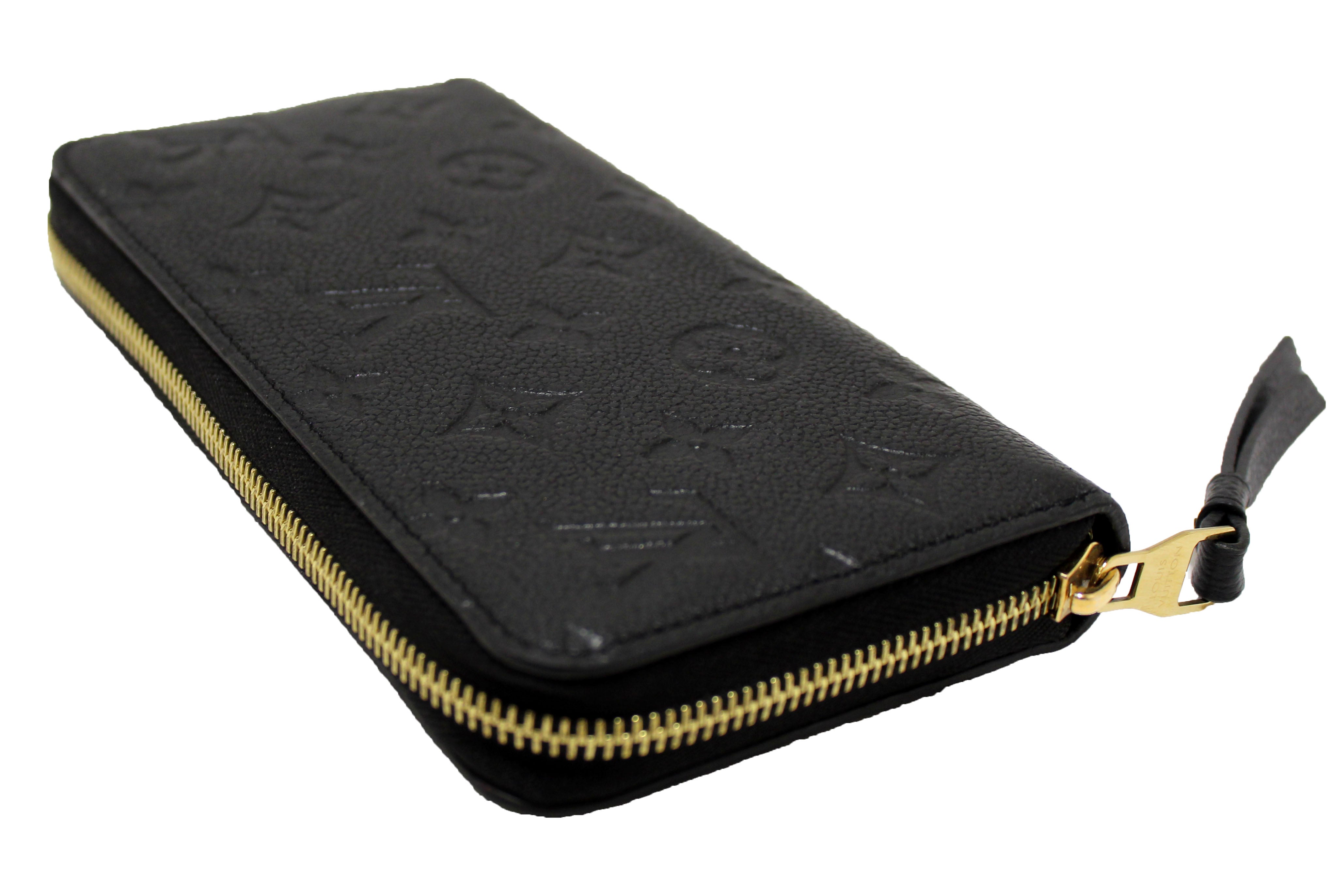 Authentic Louis Vuitton Black Monogram Empreinte Leather Zippy Wallet