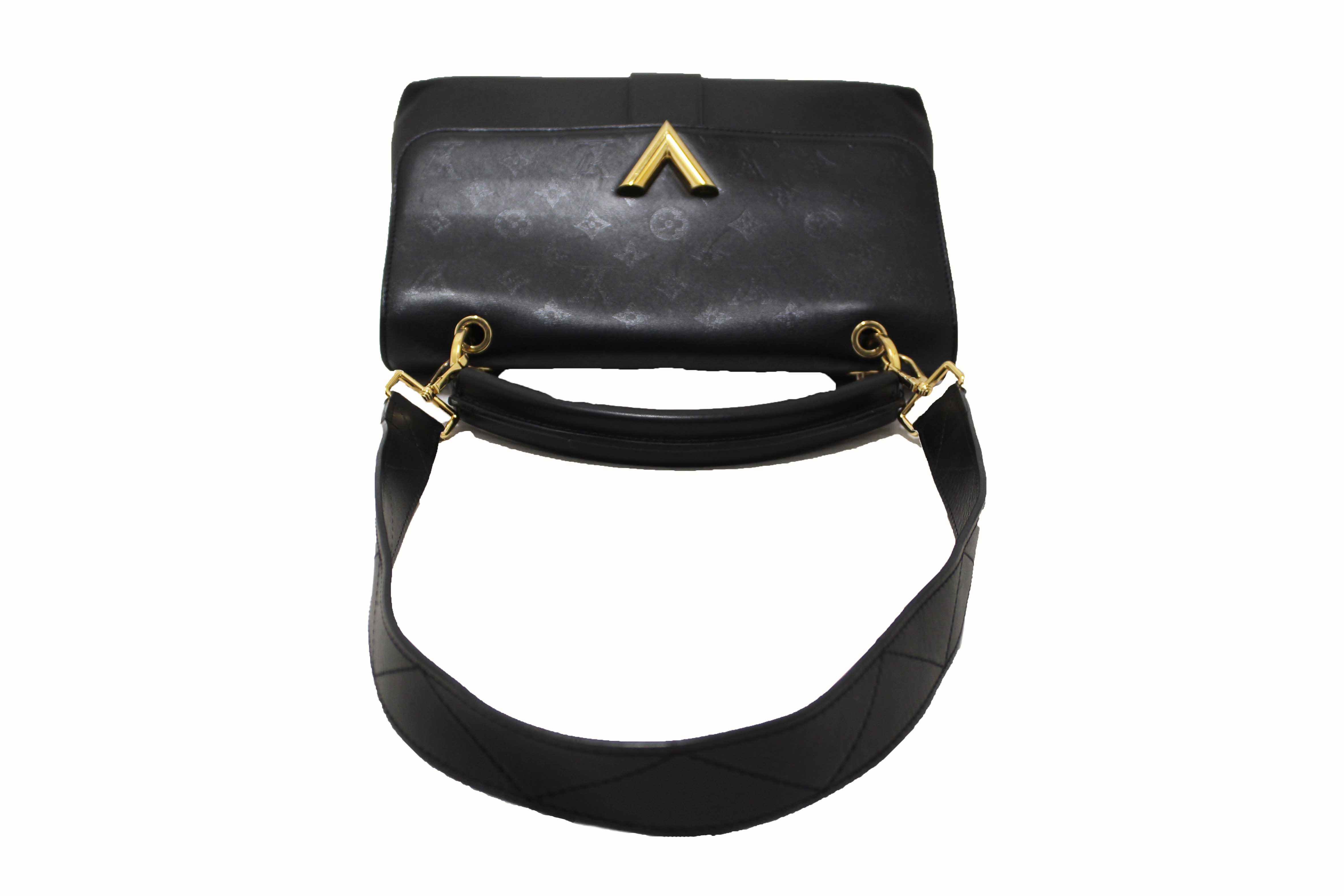 Authentic Louis Vuitton Black Monogram Leather Very One Handle Handbag