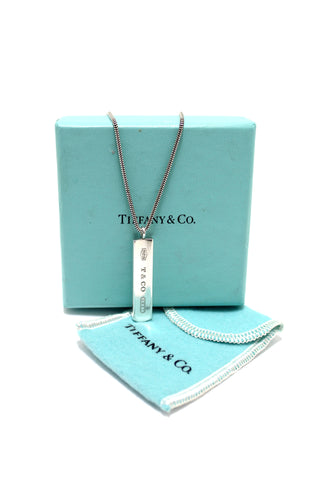 Authentic Tiffany & Co. Sterling Silver 1837 Bar Necklace