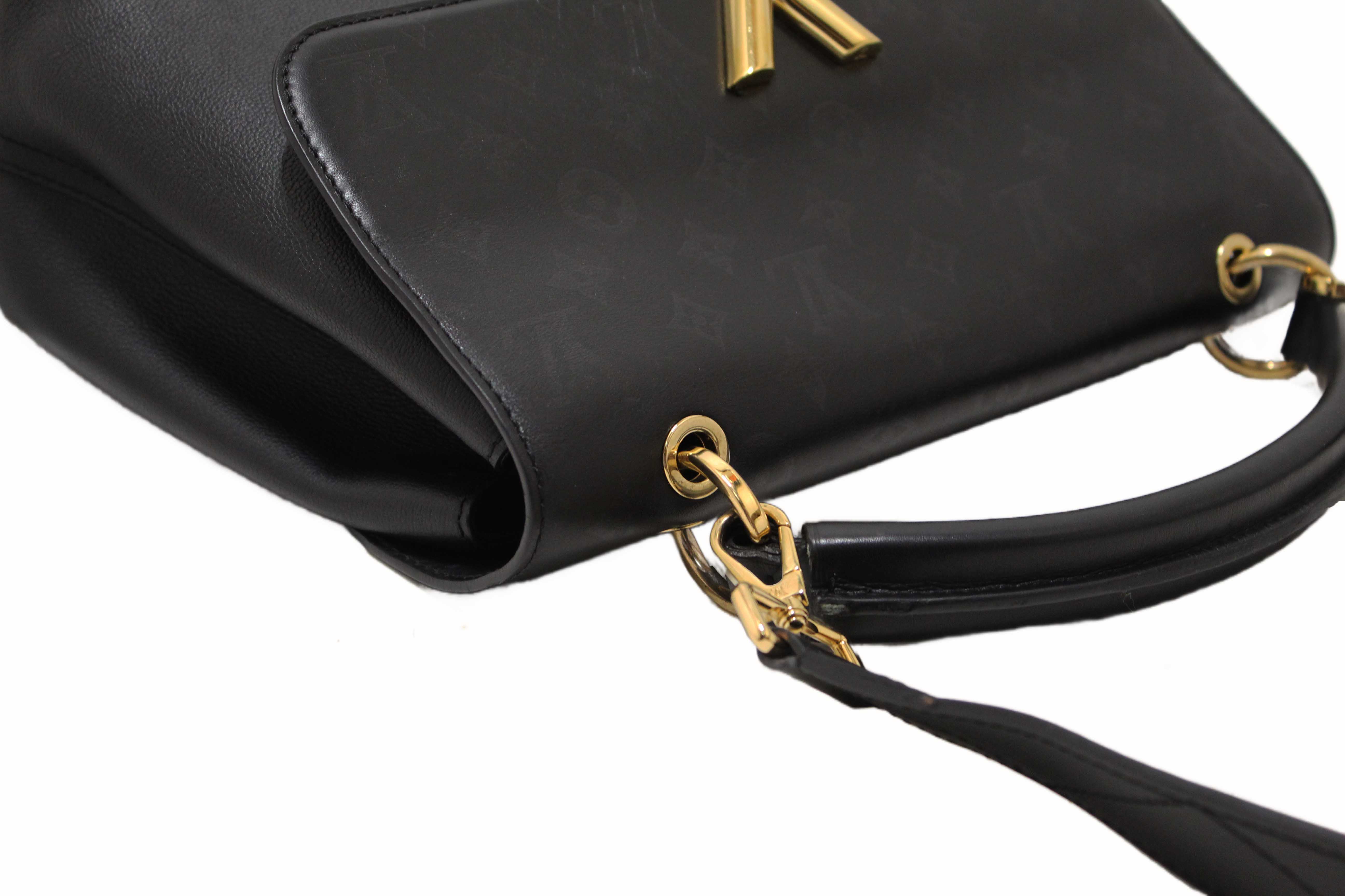 Authentic Louis Vuitton Black Monogram Leather Very One Handle Handbag