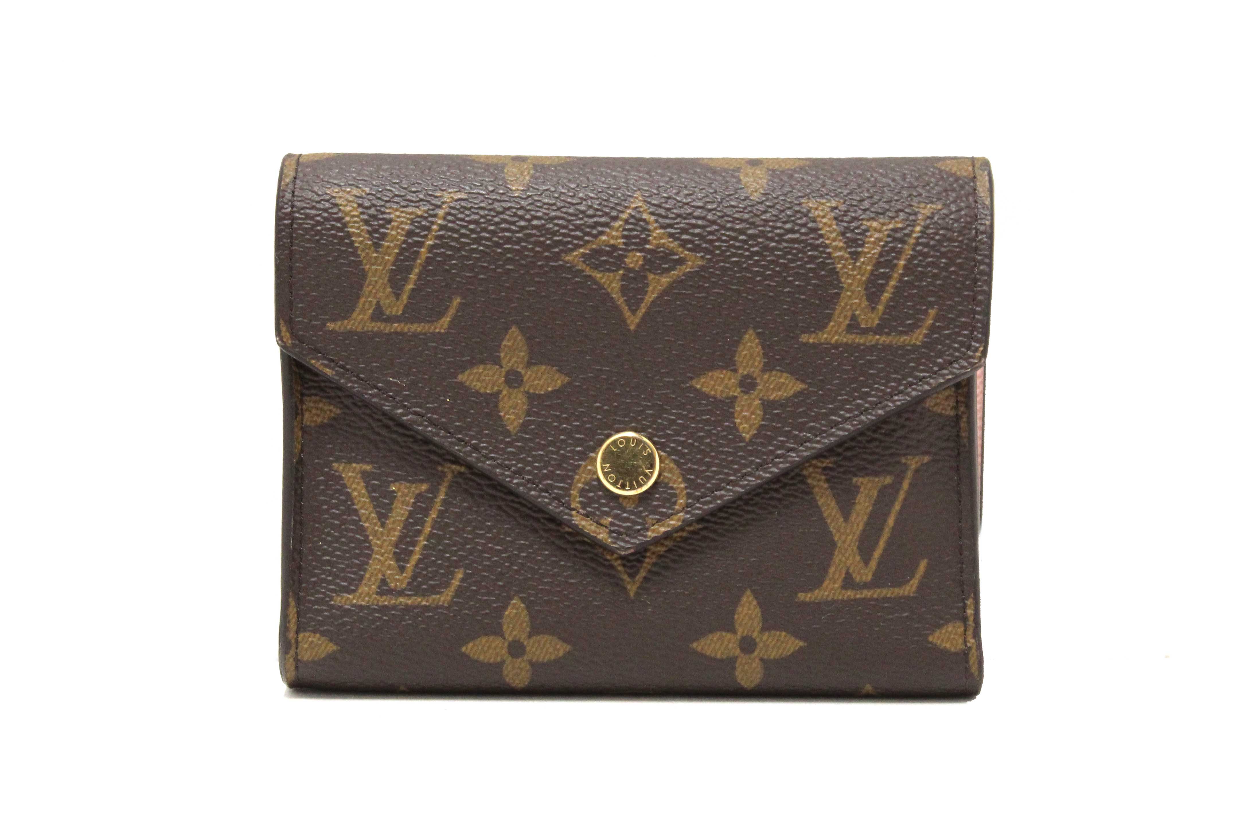 Authentic Louis Vuitton Classic Monogram Rose Ballerine Pink Victorine Wallet