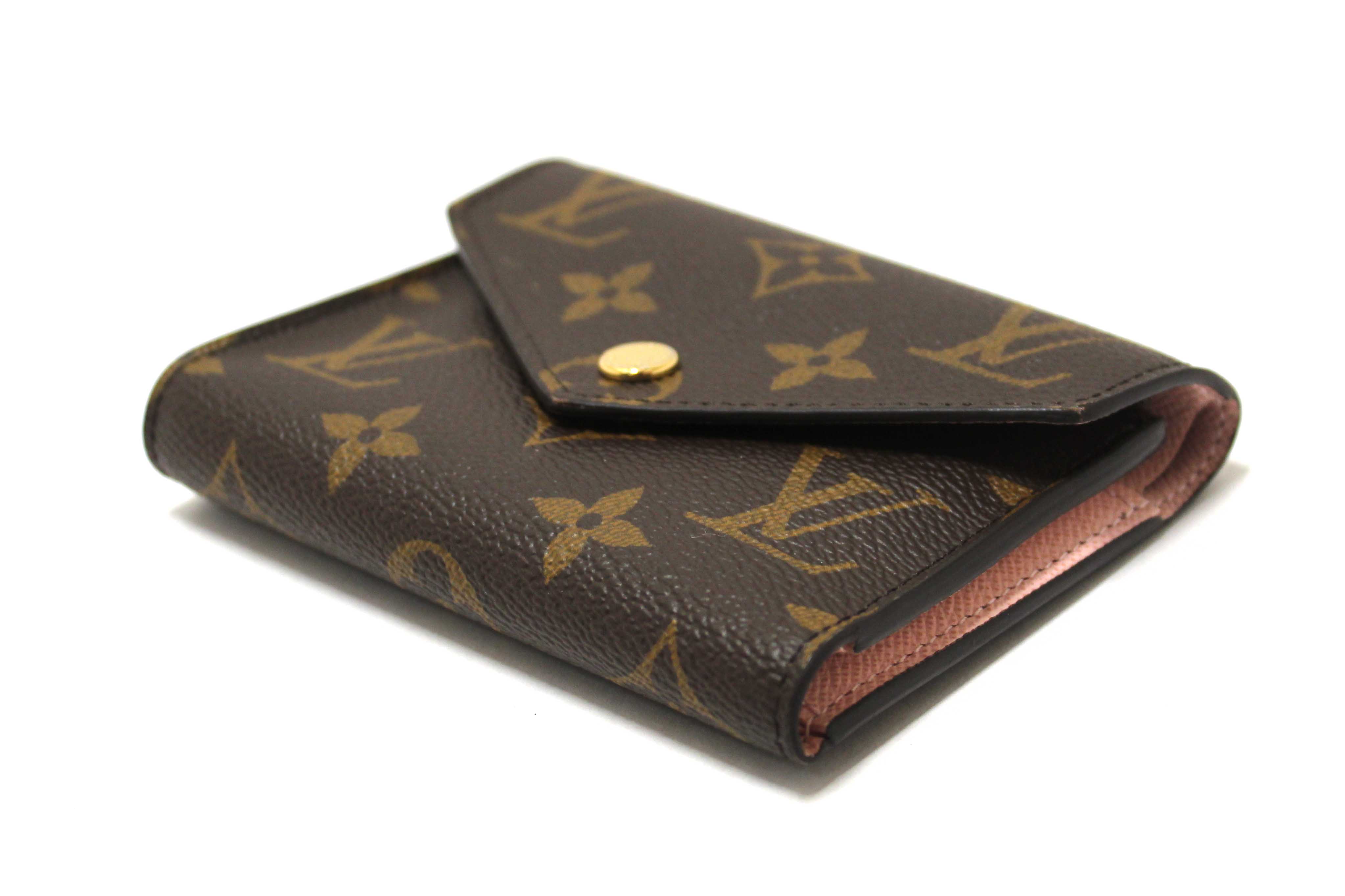 Authentic Louis Vuitton Classic Monogram Rose Ballerine Pink Victorine Wallet