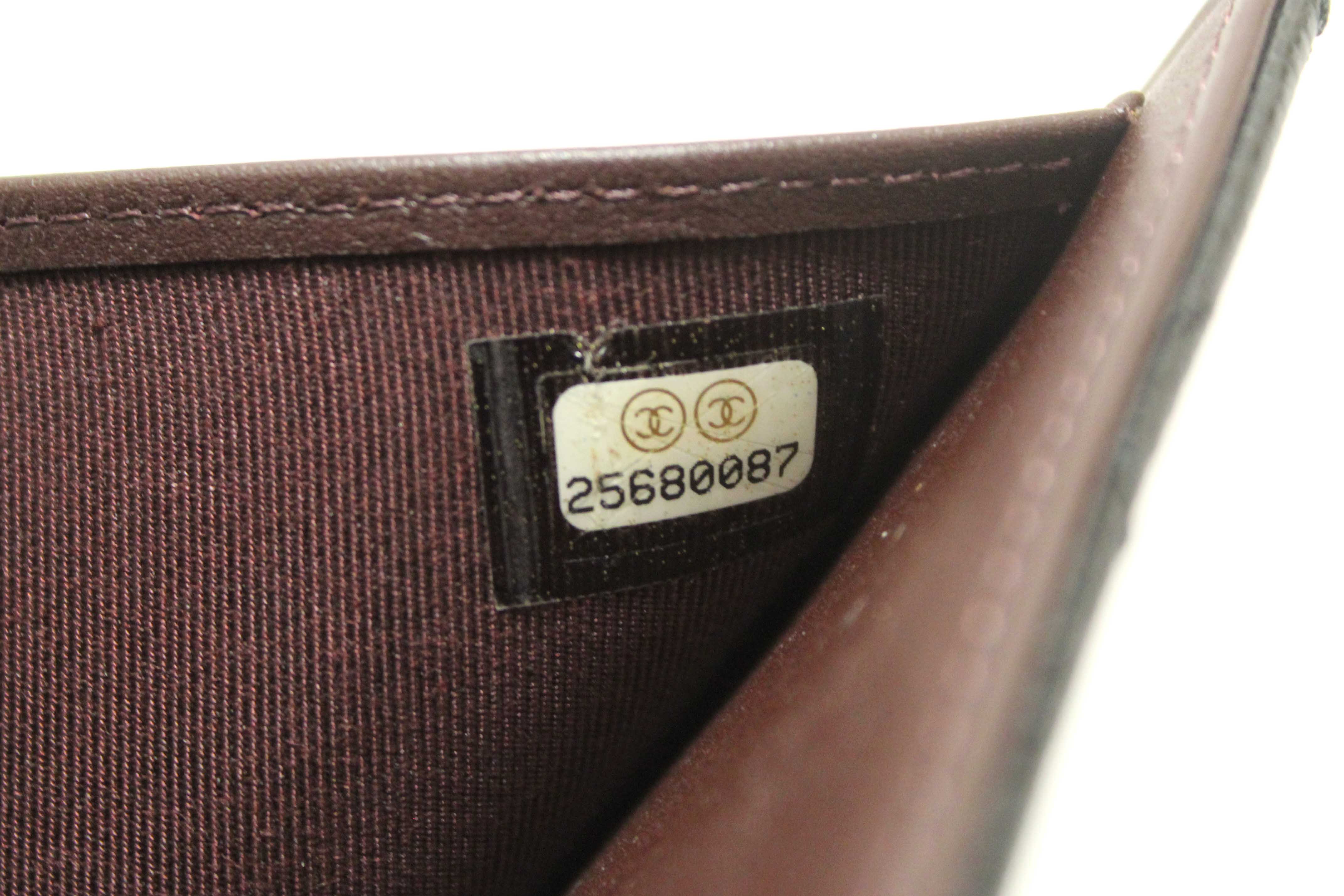 Authentic Chanel Black Quilted Caviar Leather Classic Small Flap W