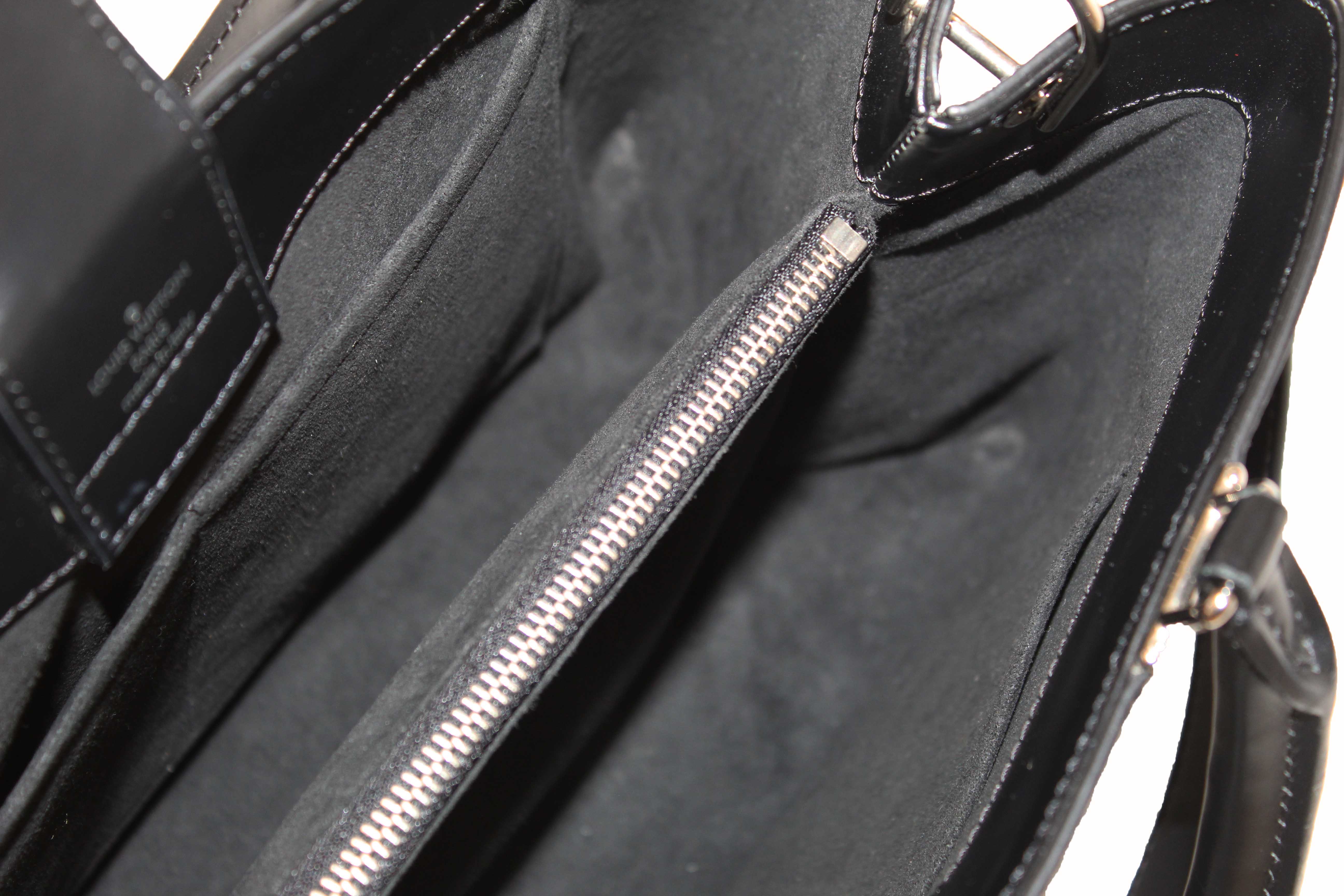 Authentic Louis Vuitton Black Epi Leather Kleber MM Tote Bag
