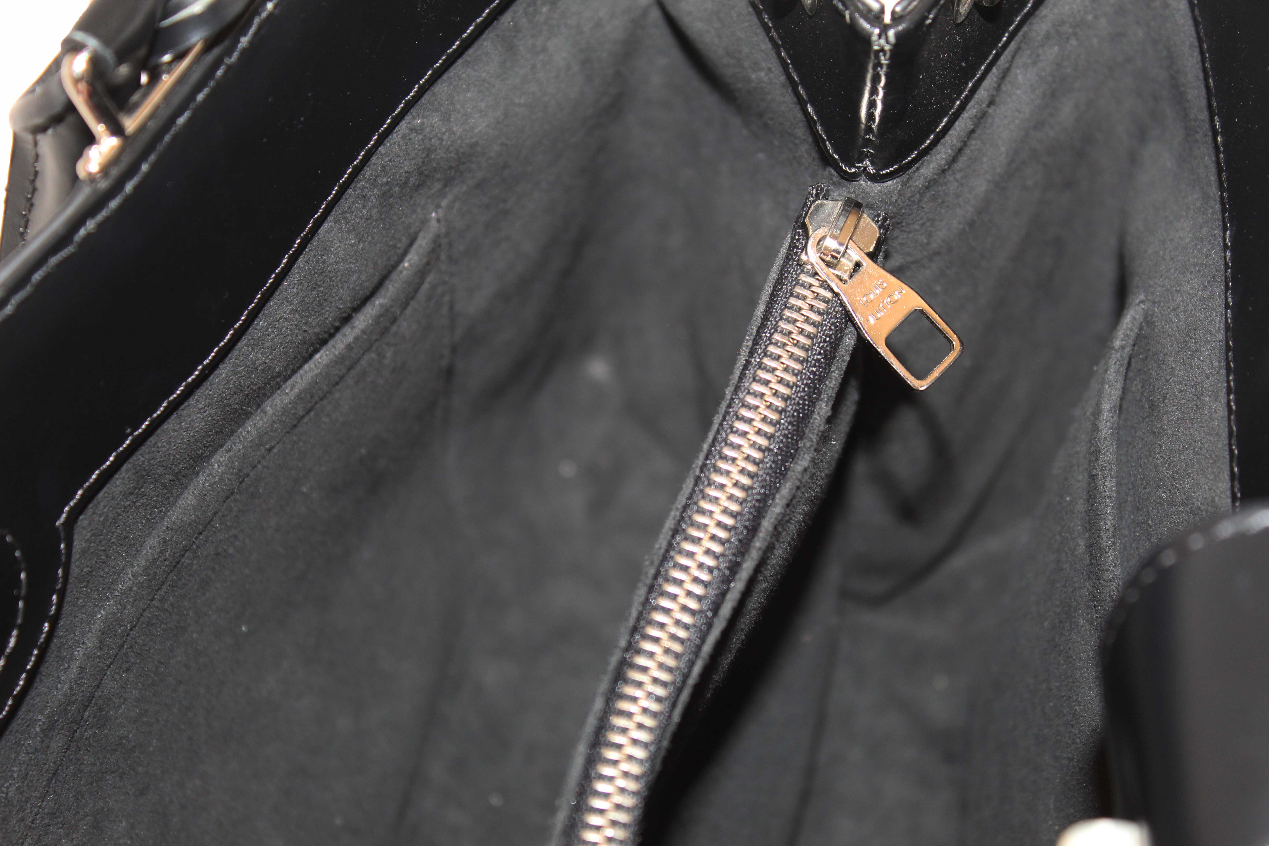 Authentic Louis Vuitton Black Epi Leather Kleber MM Tote Bag