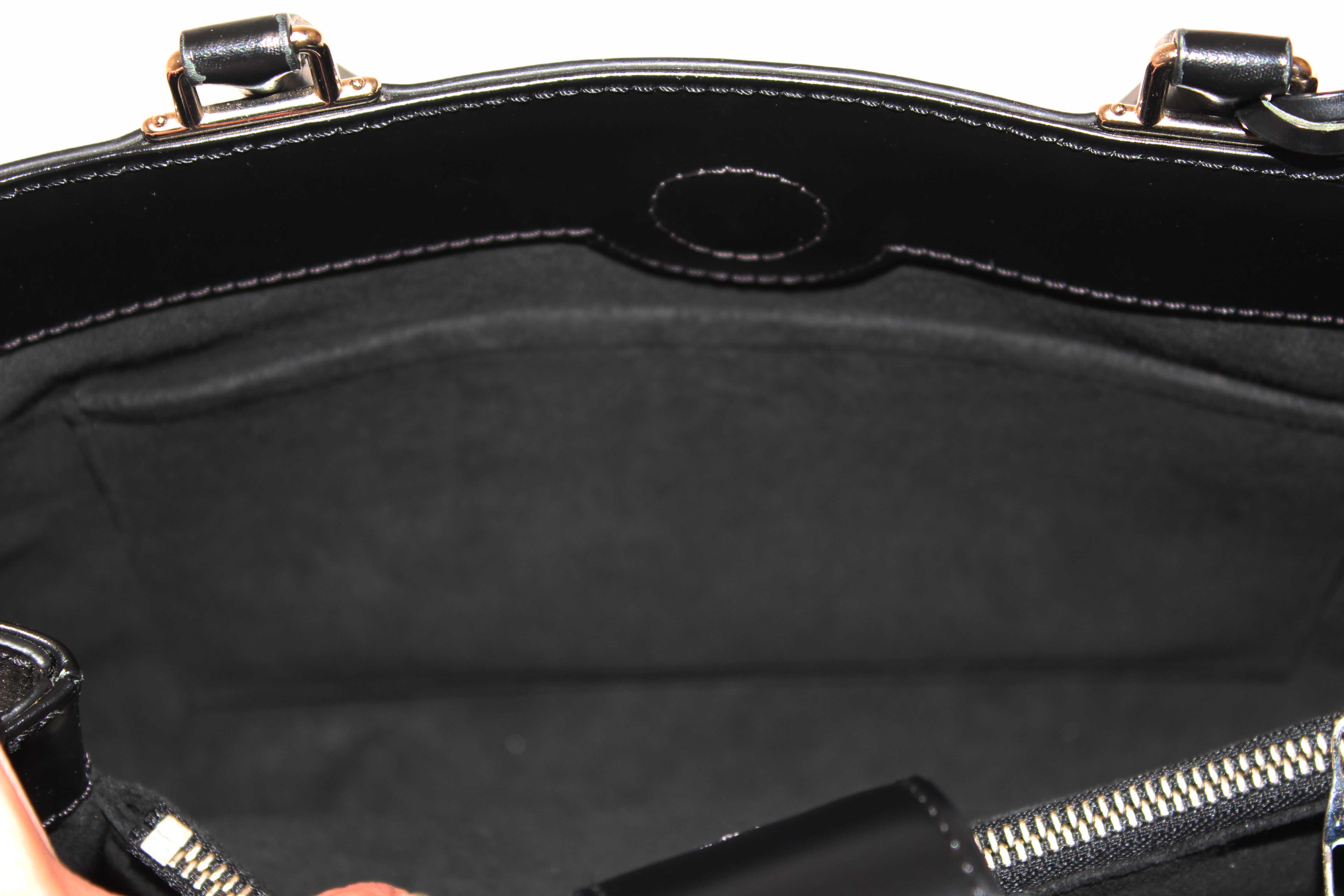 Authentic Louis Vuitton Black Epi Leather Kleber MM Tote Bag