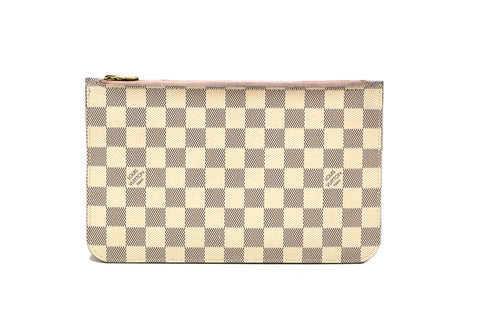 Authentic Louis Vuitton Damier Azur Canvas Neverfull Pouch Pochette