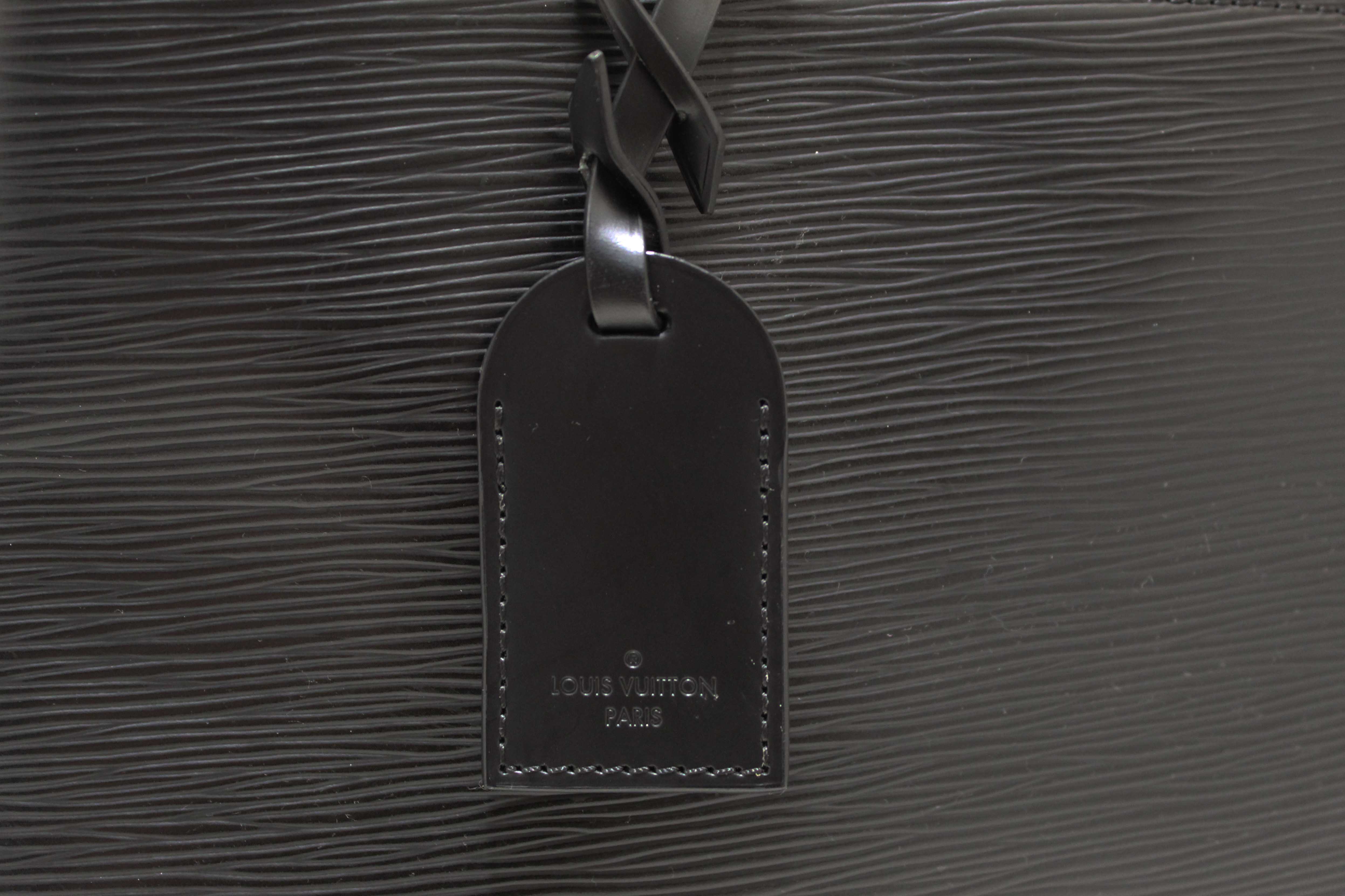 Authentic Louis Vuitton Black Epi Leather Kleber MM Tote Bag
