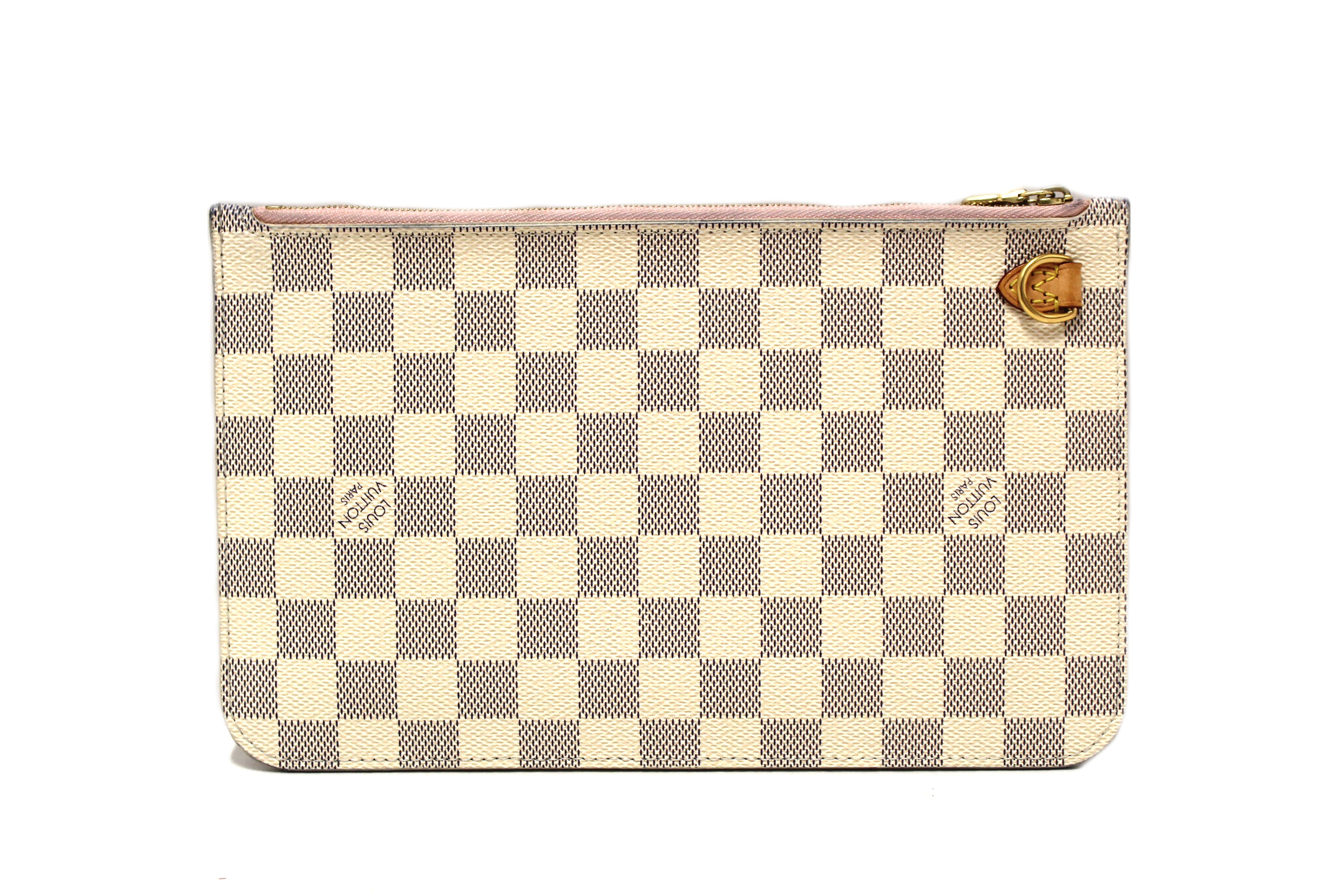 Authentic Louis Vuitton Damier Azur Canvas Neverfull Pouch Pochette