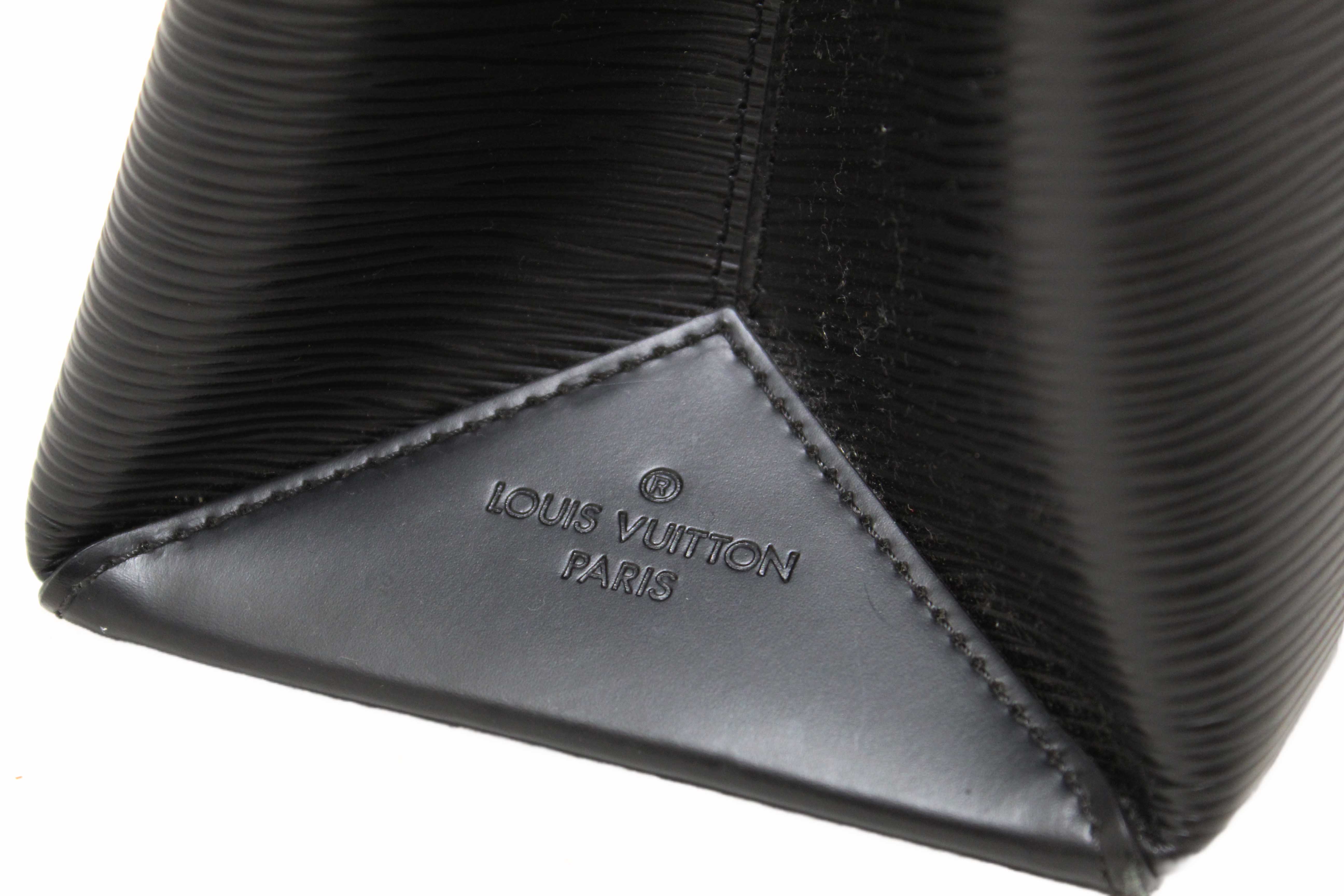 Authentic Louis Vuitton Black Epi Leather Kleber MM Tote Bag