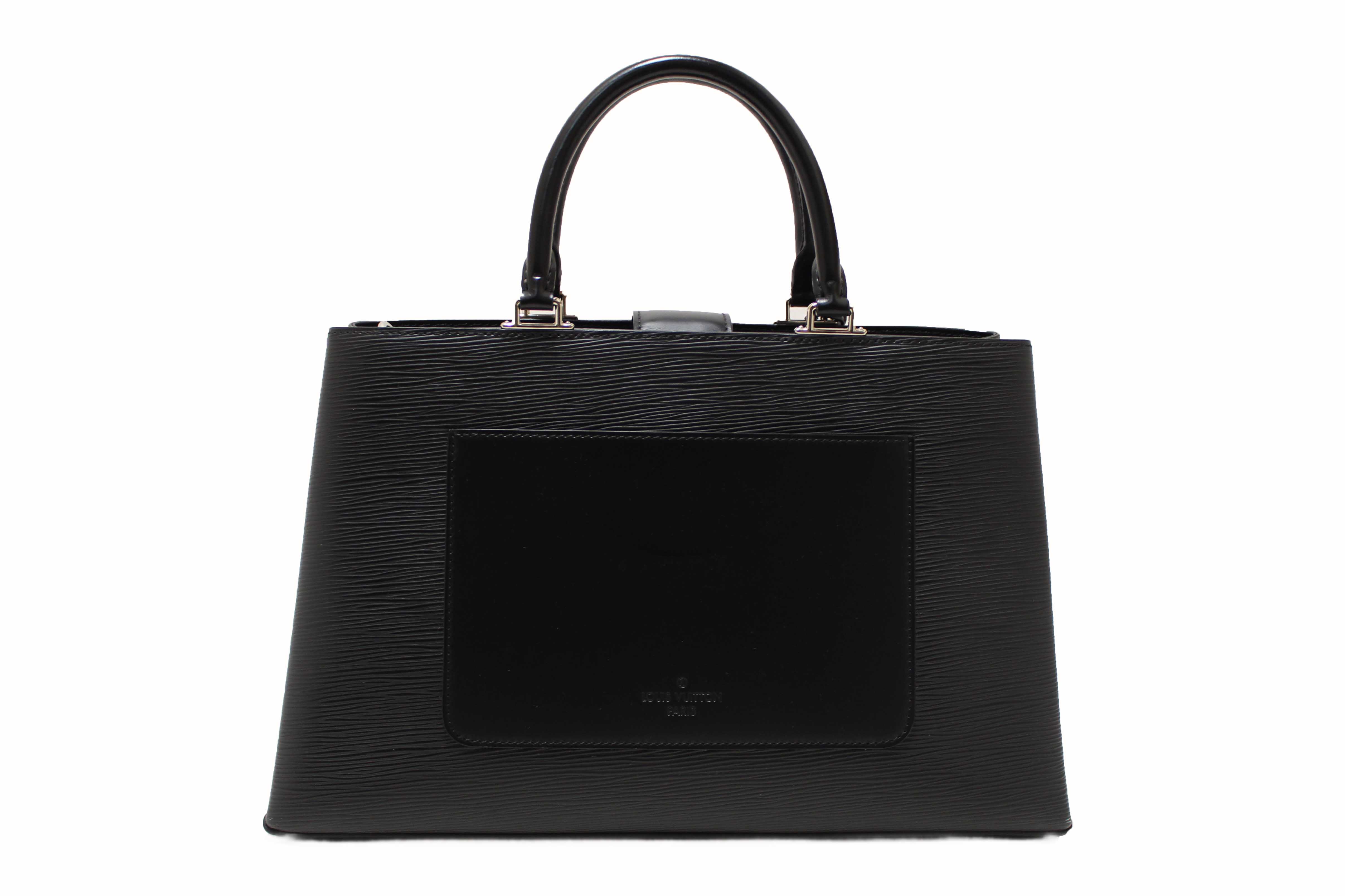 Authentic Louis Vuitton Black Epi Leather Kleber MM Tote Bag
